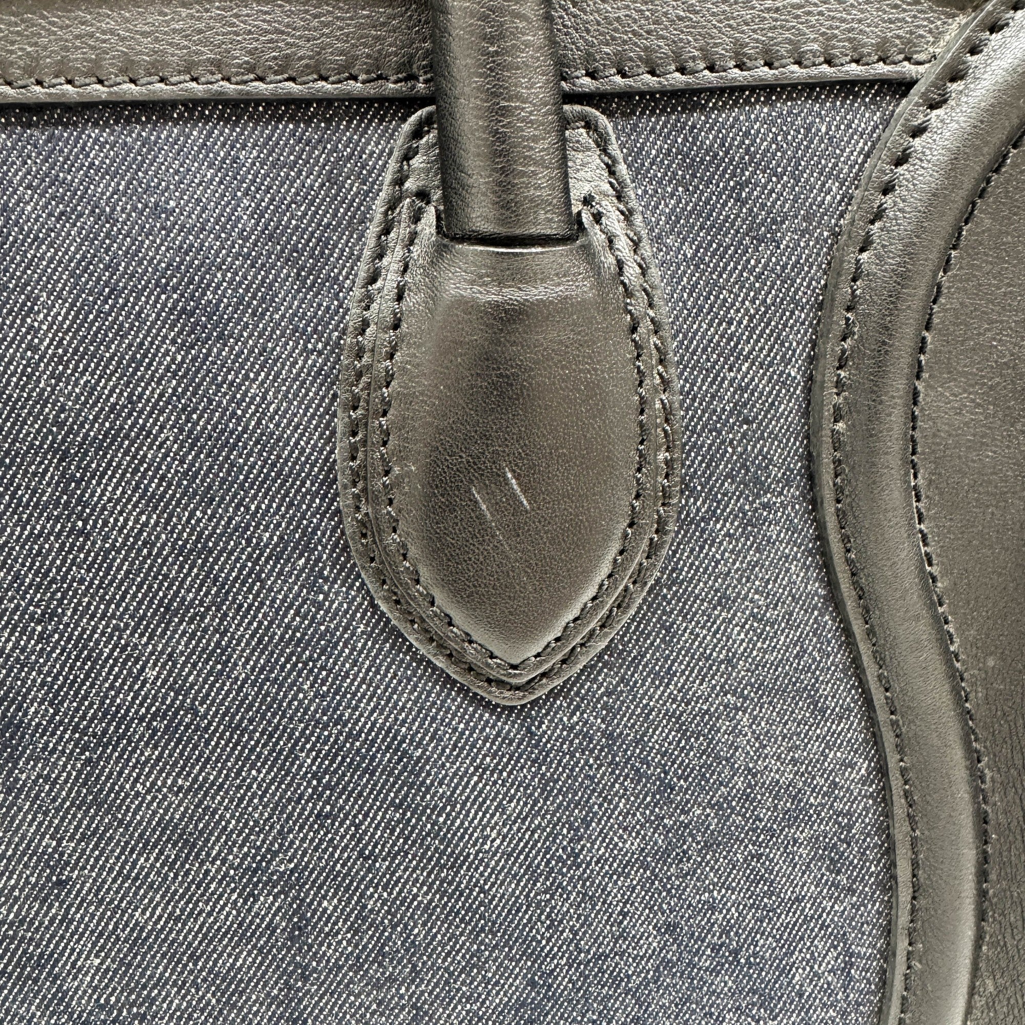 Luggage Phantom Black Trim Navy Blue Denim Hand Bag