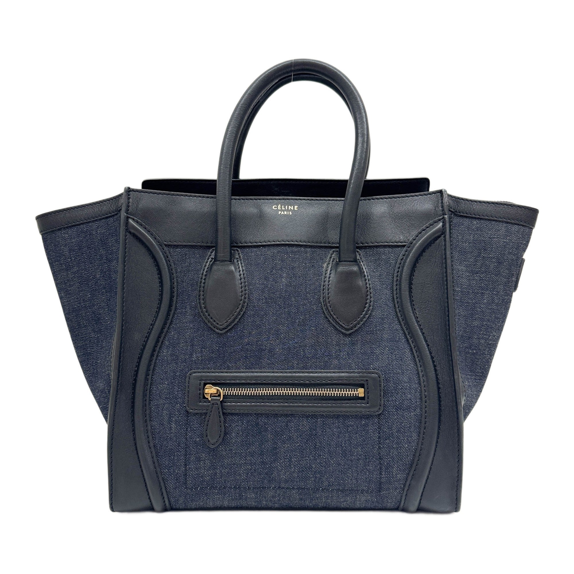 Luggage Phantom Black Trim Navy Blue Denim Hand Bag