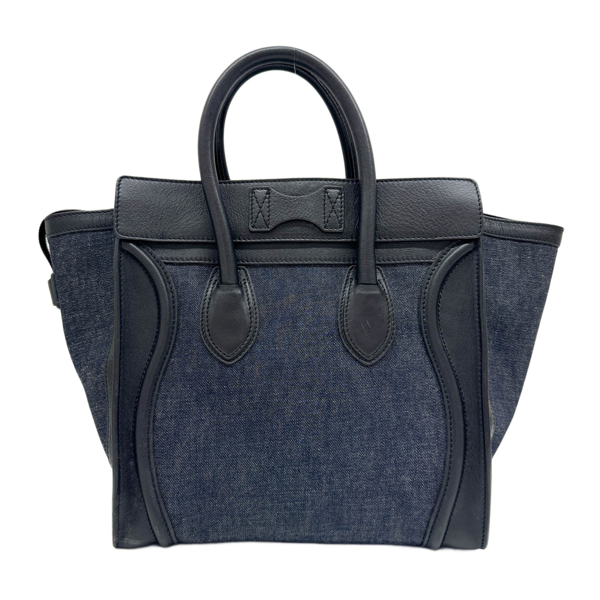 Luggage Phantom Black Trim Navy Blue Denim Hand Bag