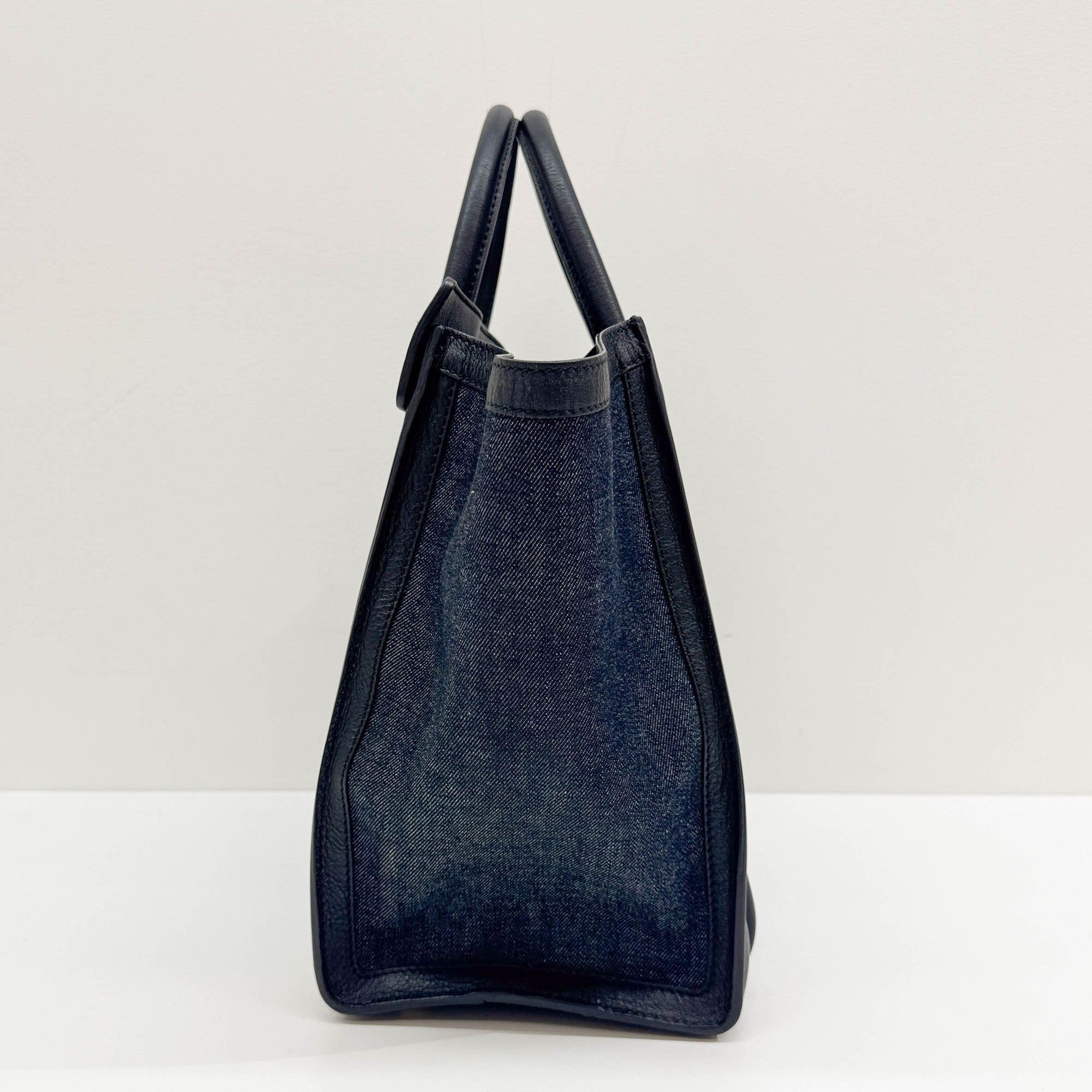 Luggage Phantom Black Trim Navy Blue Denim Hand Bag