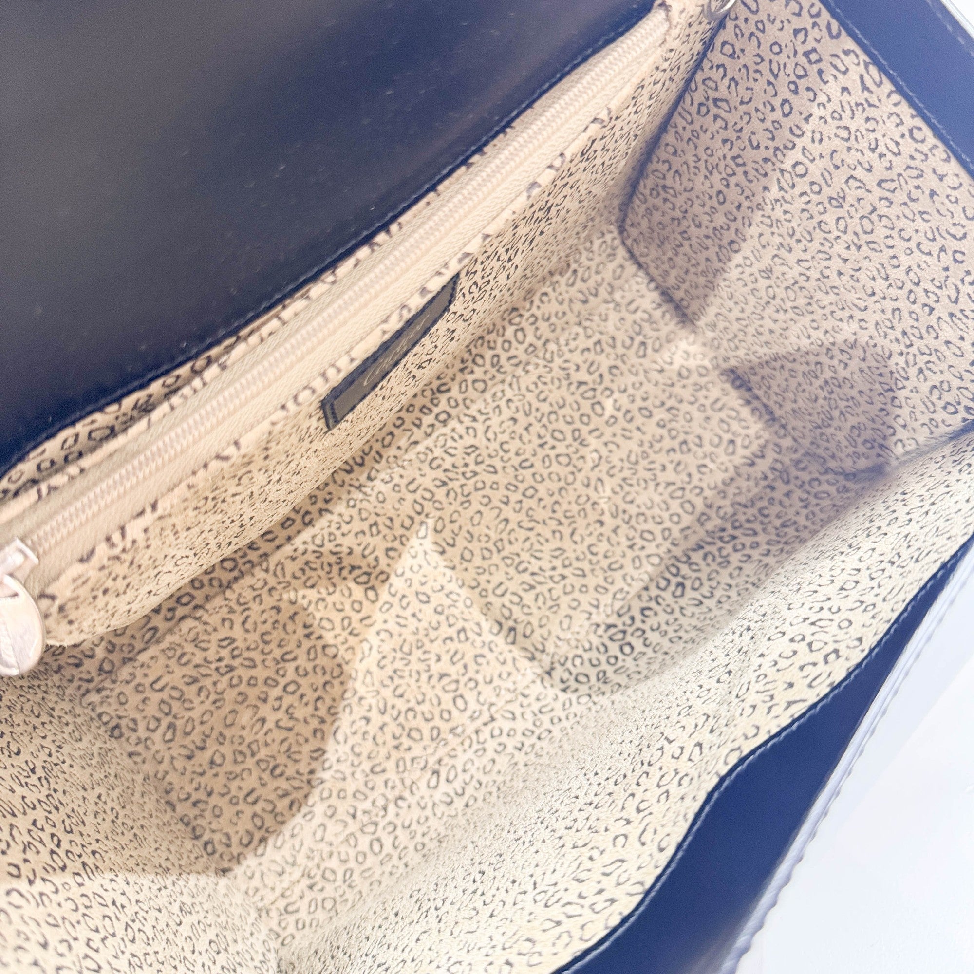 Panthere Black Leather Hand Bag