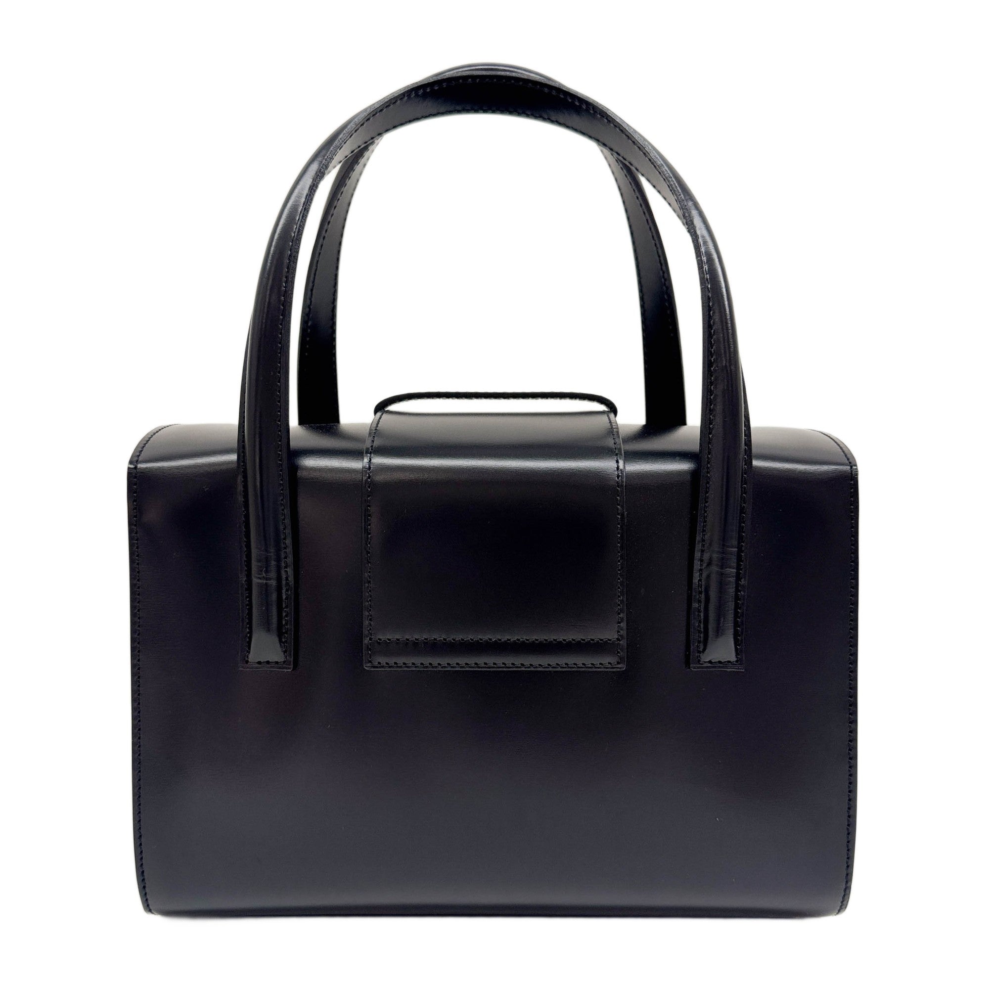 Panthere Black Leather Hand Bag