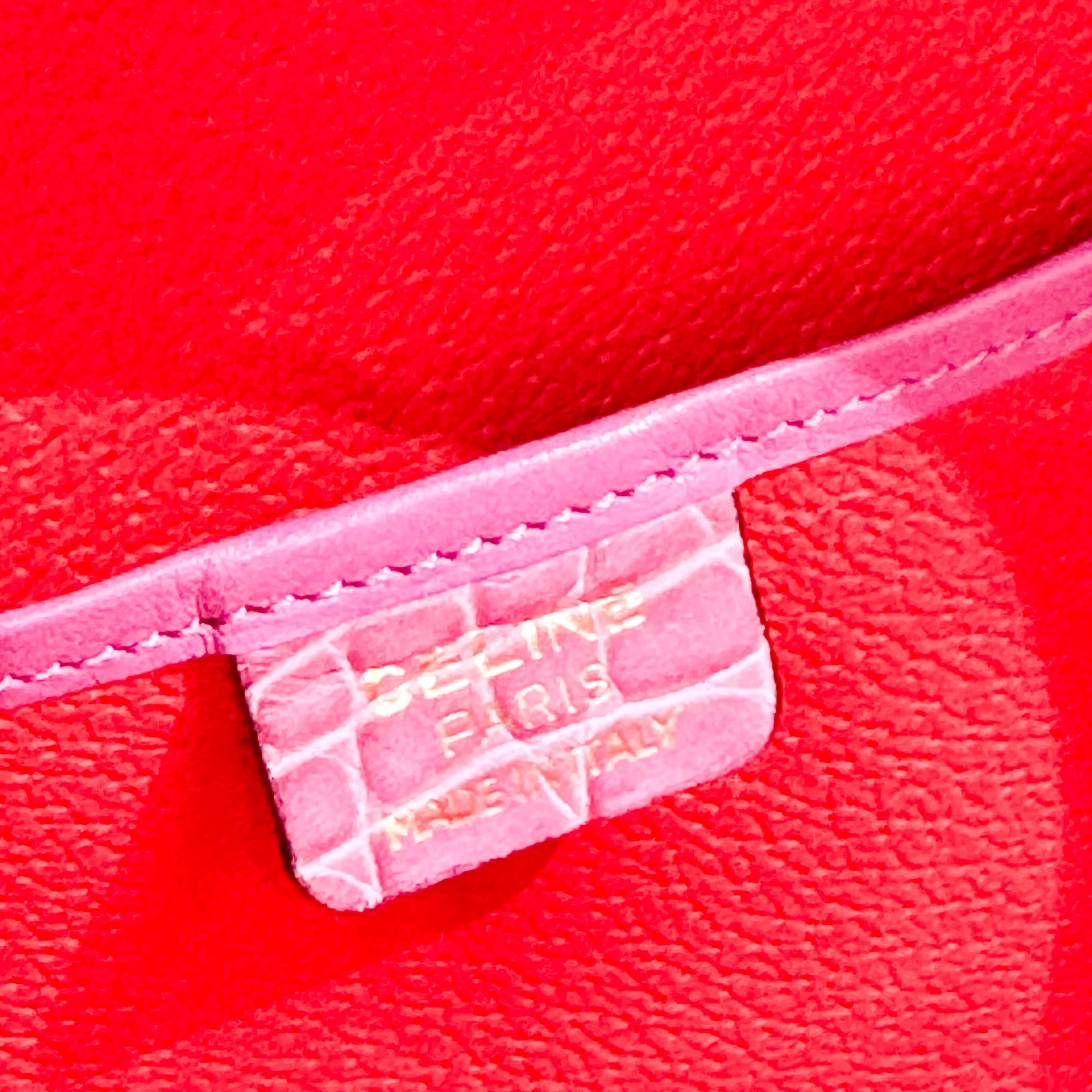 Mulberry Pink Crocodile Embossed Leather Hand Bag