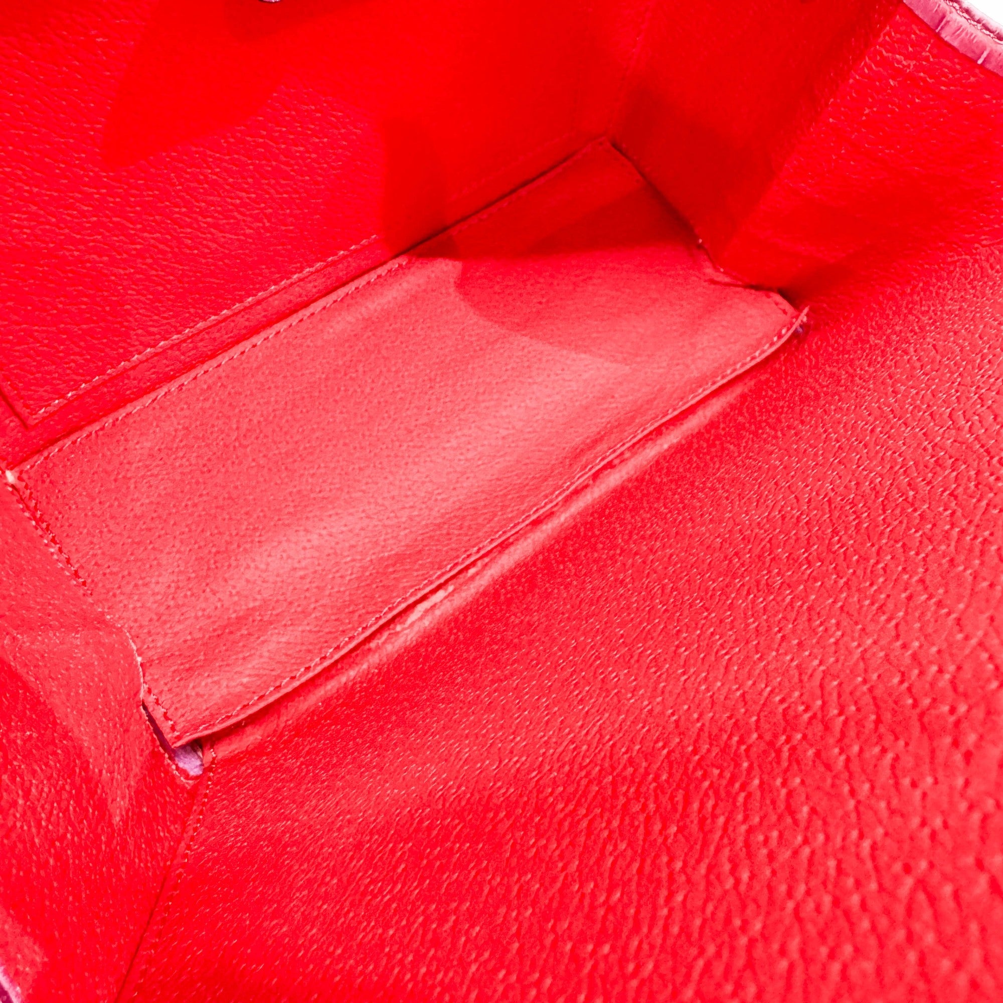 Mulberry Pink Crocodile Embossed Leather Hand Bag