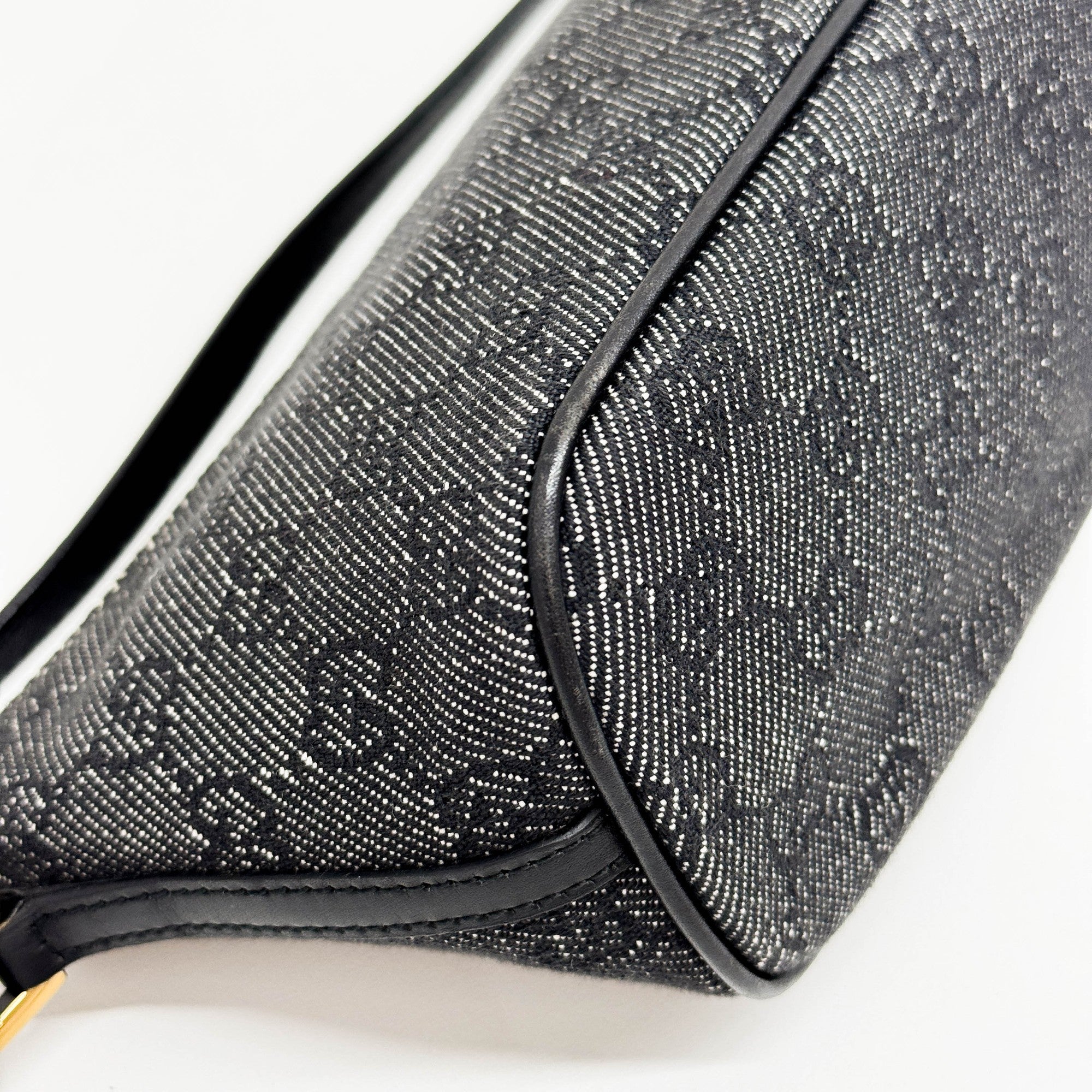 Boat Black GG Denim Pouch Bag