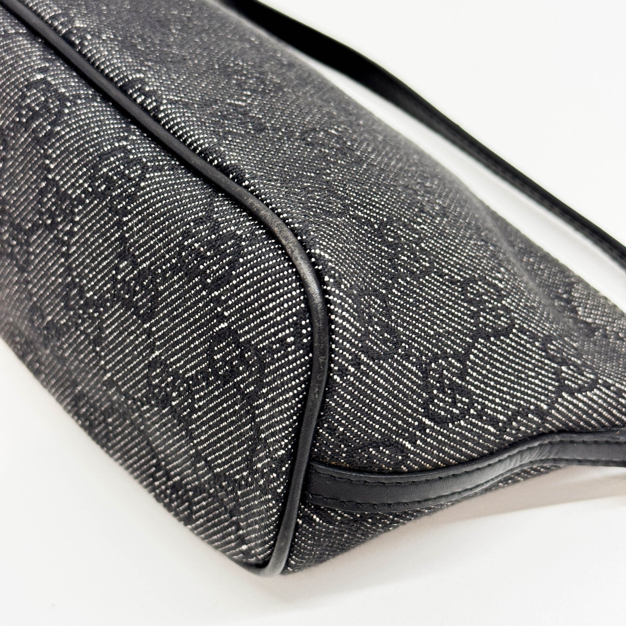 Boat Black GG Denim Pouch Bag