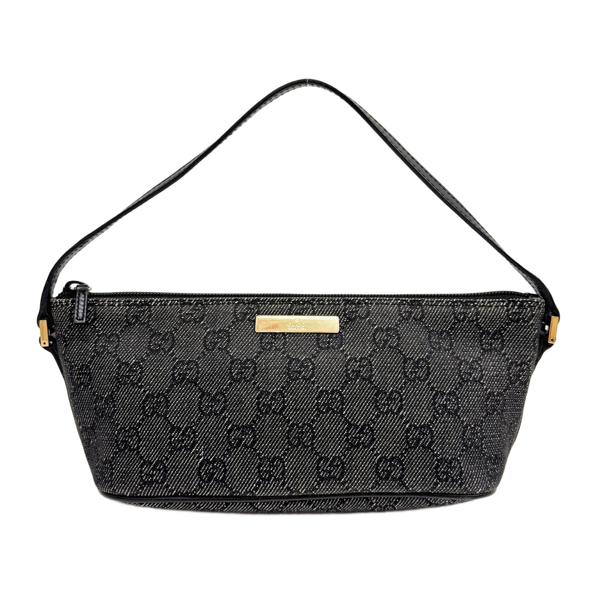 Boat Black GG Denim Pouch Bag