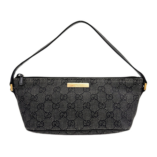 Boat Black GG Denim Pouch Bag