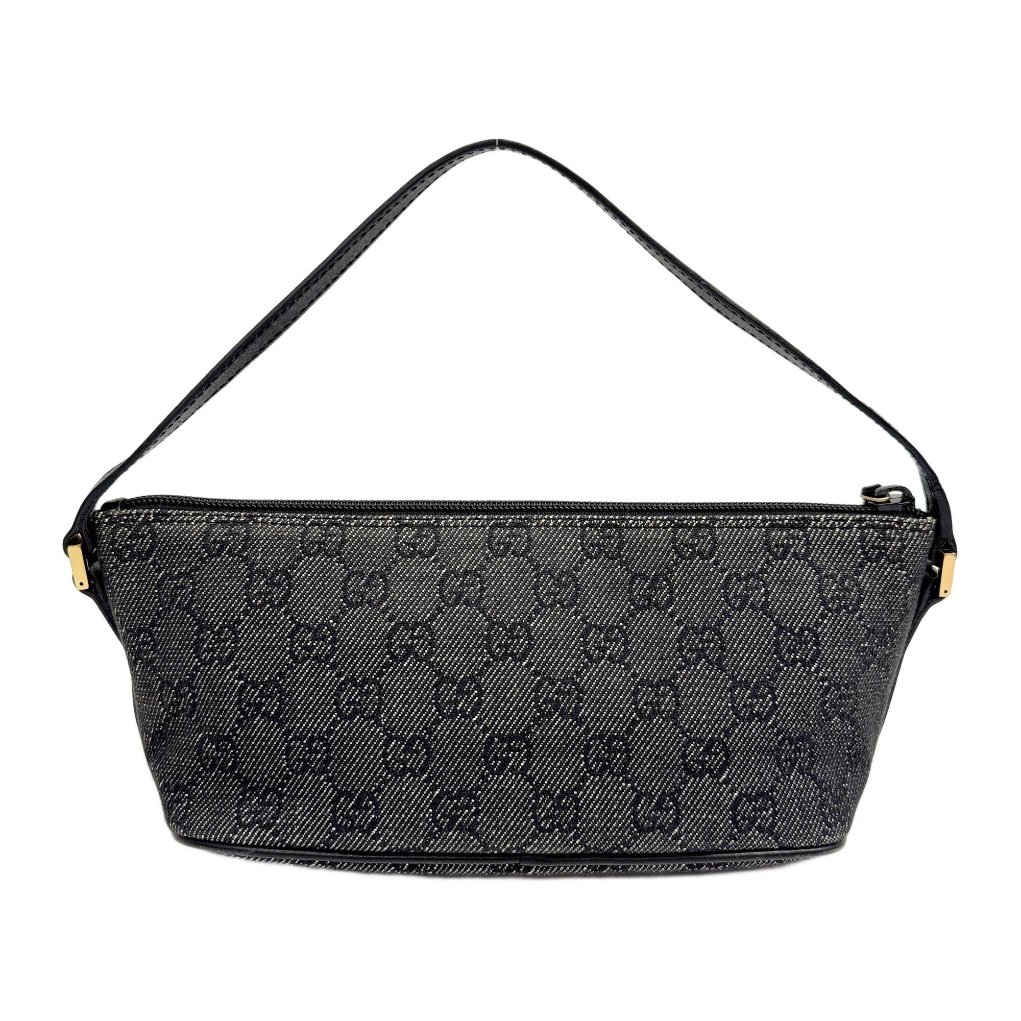 Boat Black GG Denim Pouch Bag