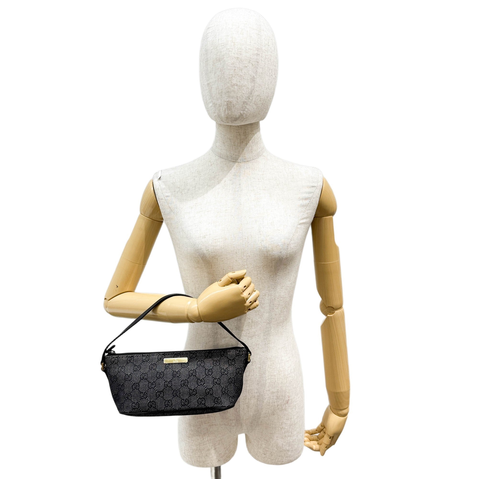 Boat Black GG Denim Pouch Bag