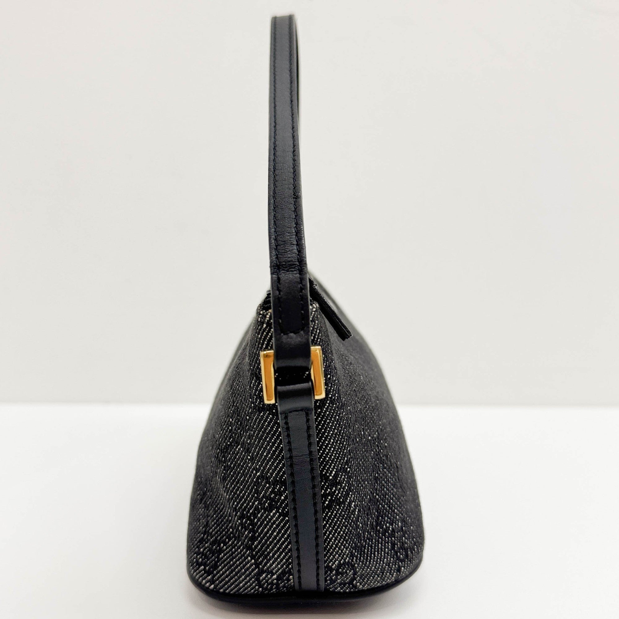 Boat Black GG Denim Pouch Bag