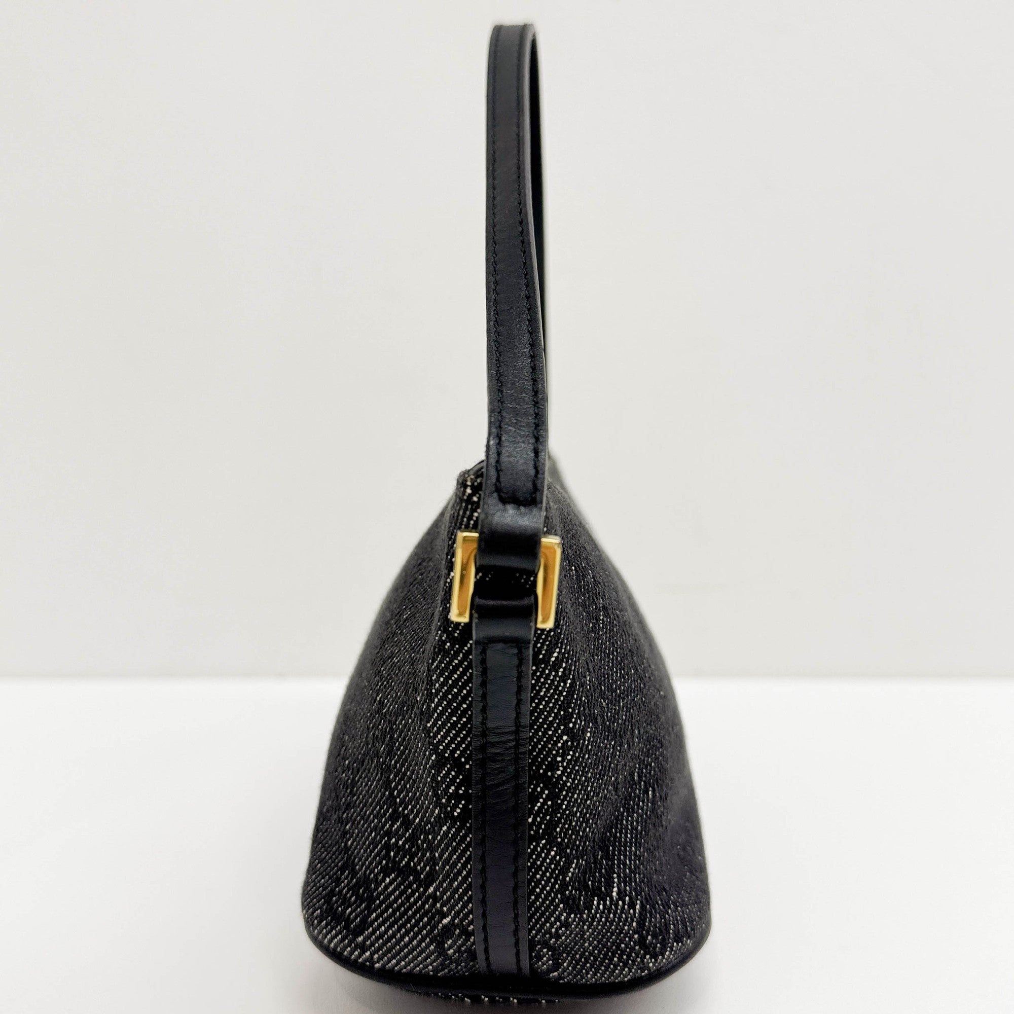 Boat Black GG Denim Pouch Bag