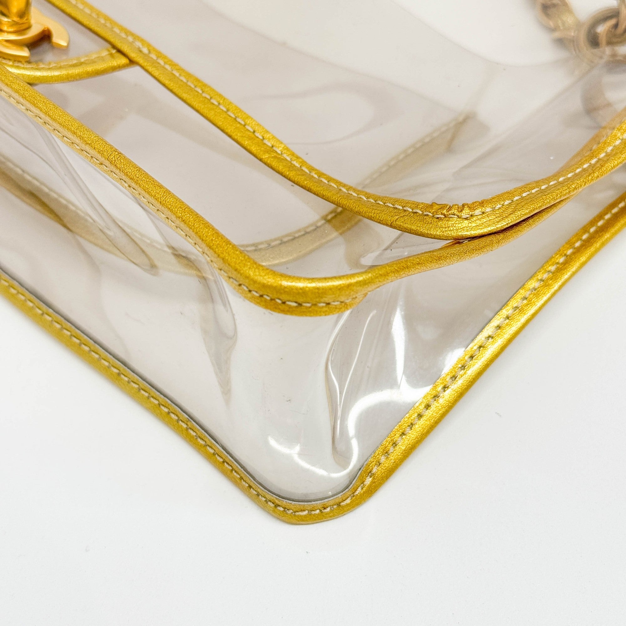 Classic Flap 2006 Gold Trim and Clear Vinyl Shoulder Bag