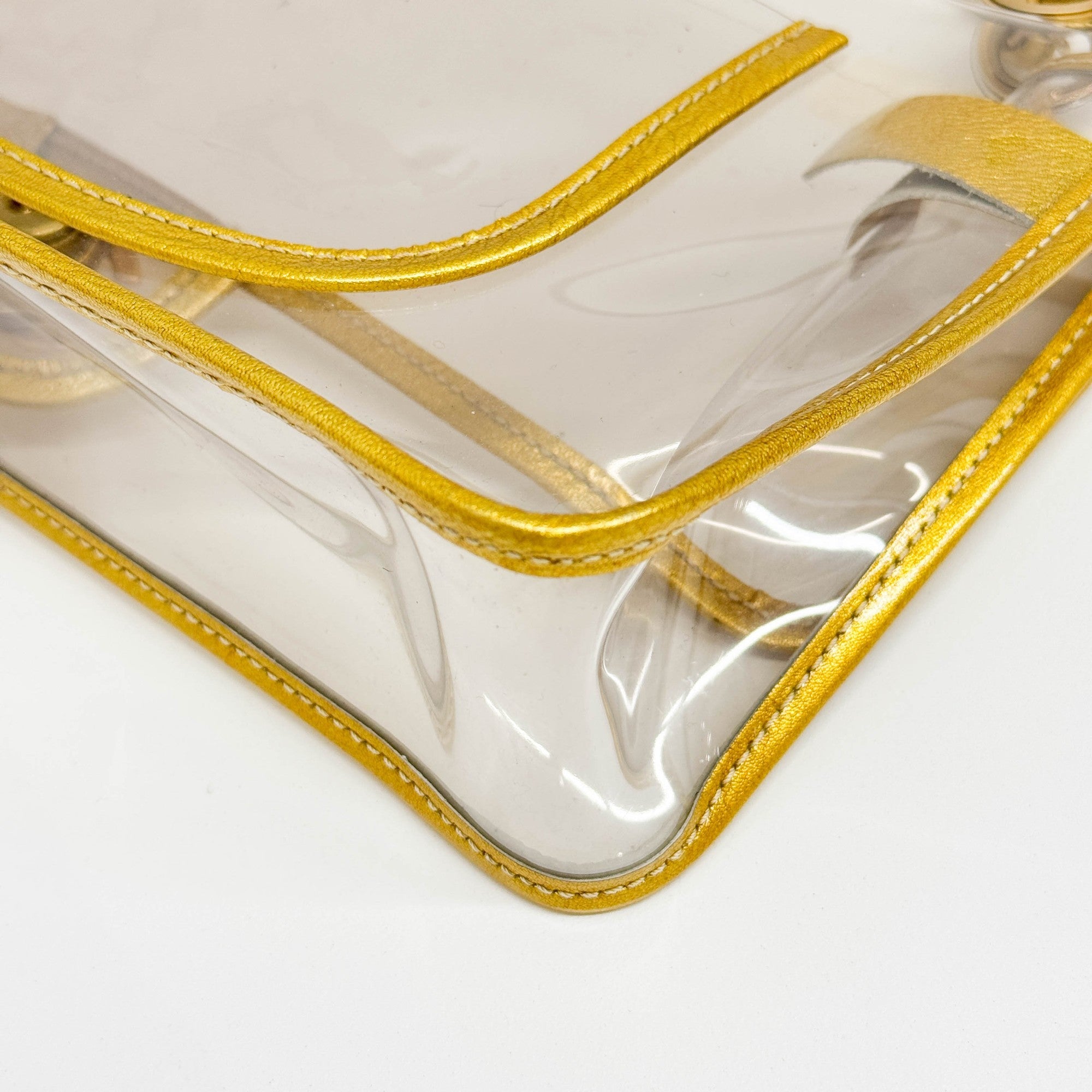 Classic Flap 2006 Gold Trim and Clear Vinyl Shoulder Bag