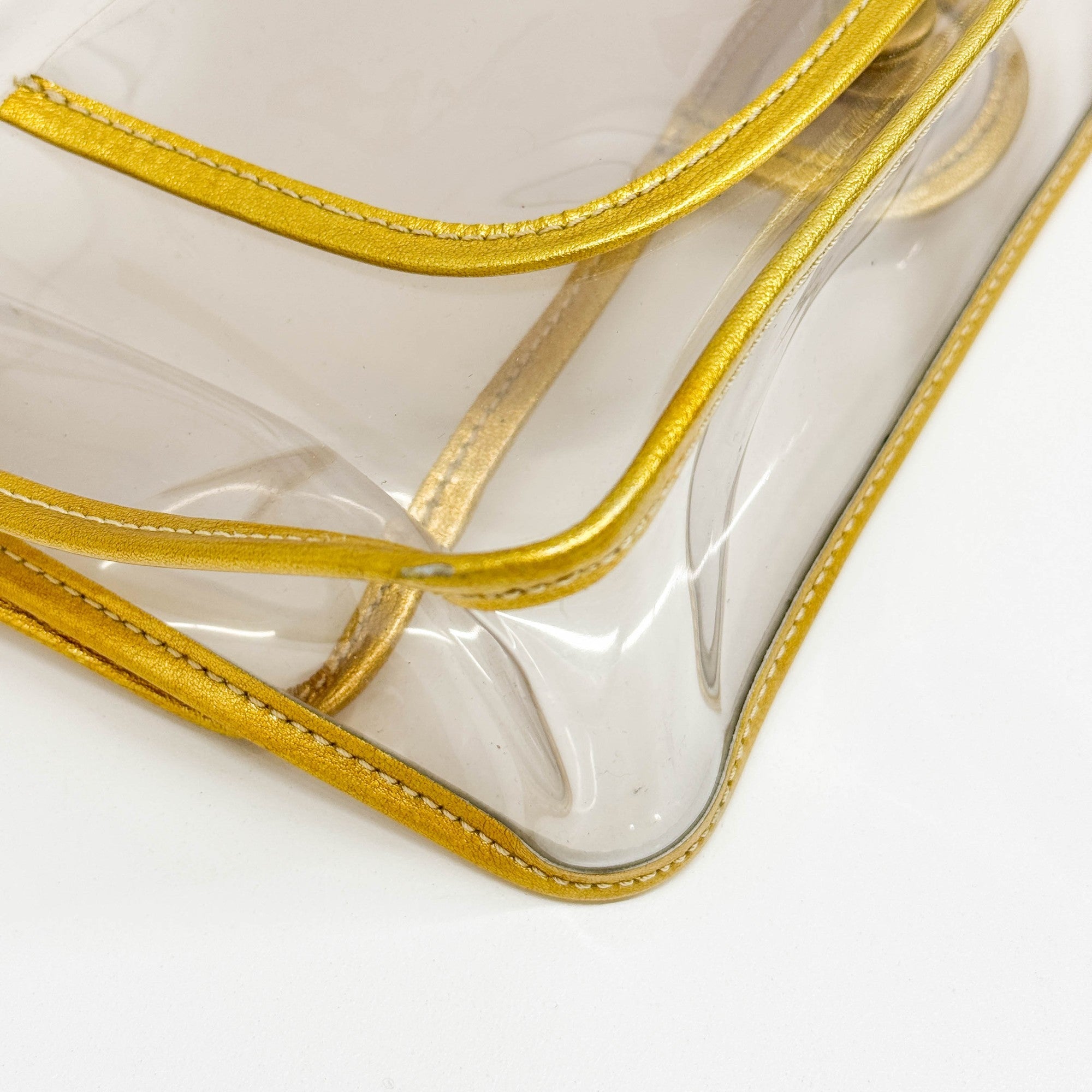 Classic Flap 2006 Gold Trim and Clear Vinyl Shoulder Bag