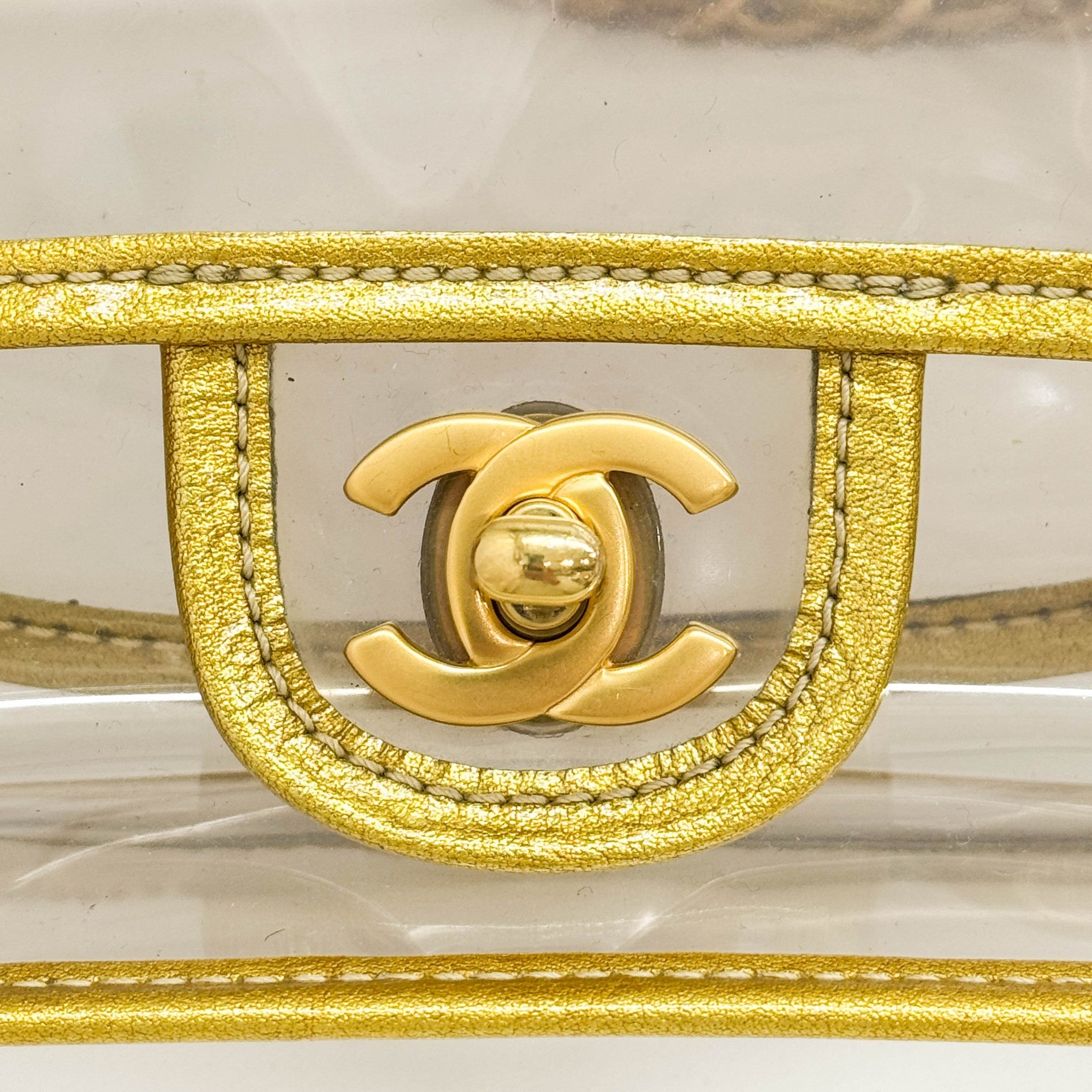 Classic Flap 2006 Gold Trim and Clear Vinyl Shoulder Bag