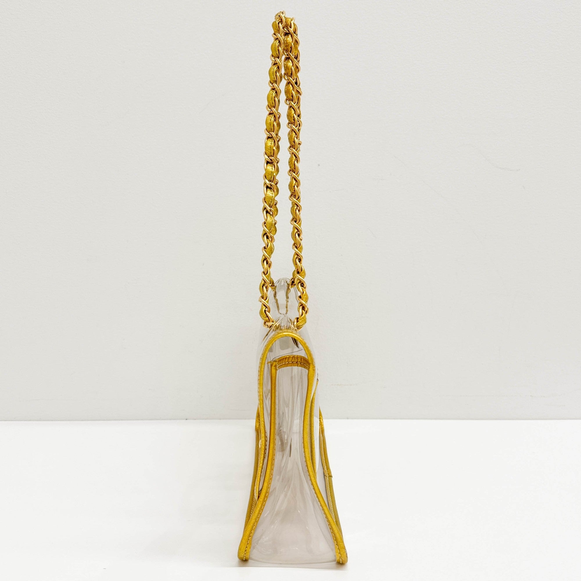 Classic Flap 2006 Gold Trim and Clear Vinyl Shoulder Bag