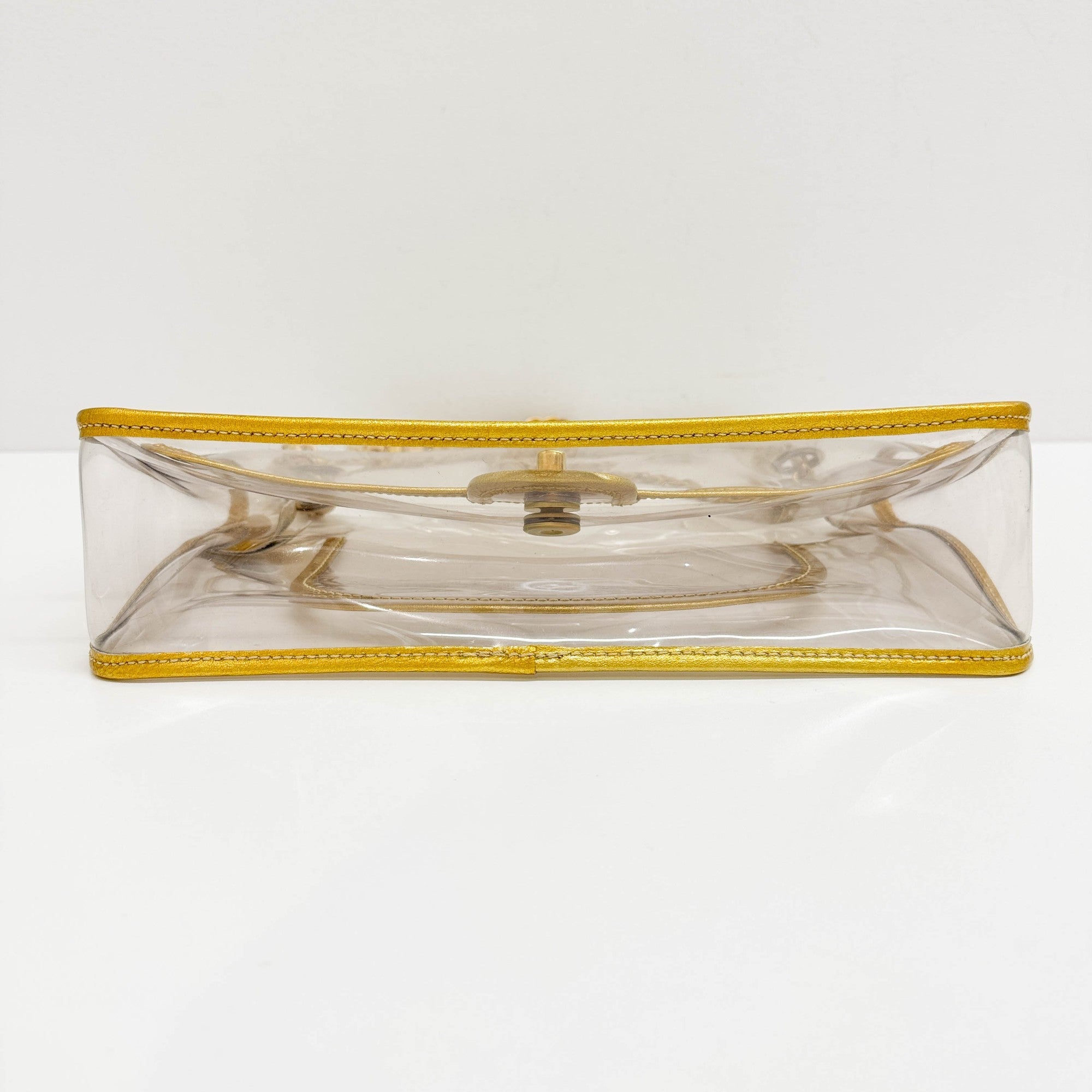 Classic Flap 2006 Gold Trim and Clear Vinyl Shoulder Bag