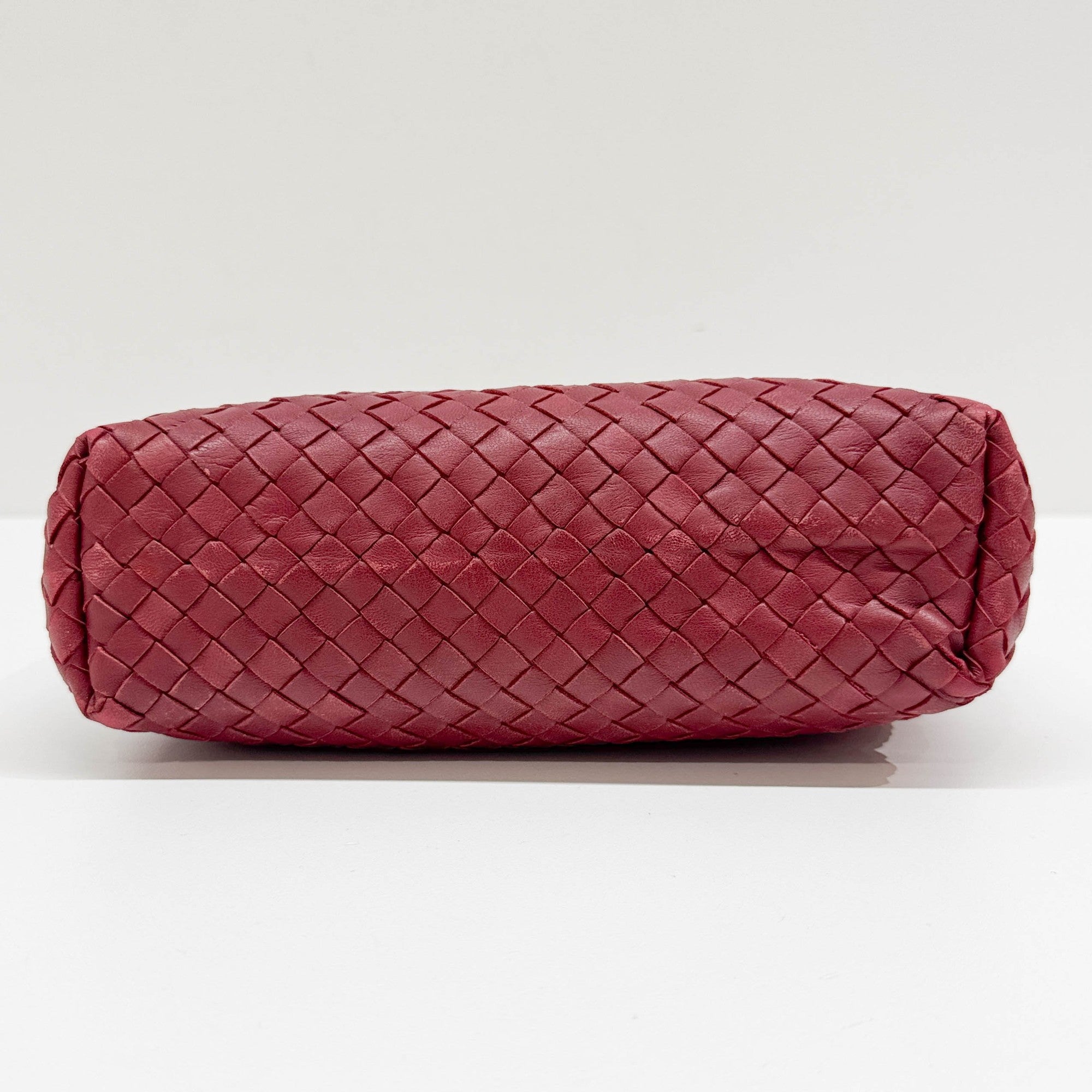 Mini Shopper Red Intrecciato Leather Shoulder Bag