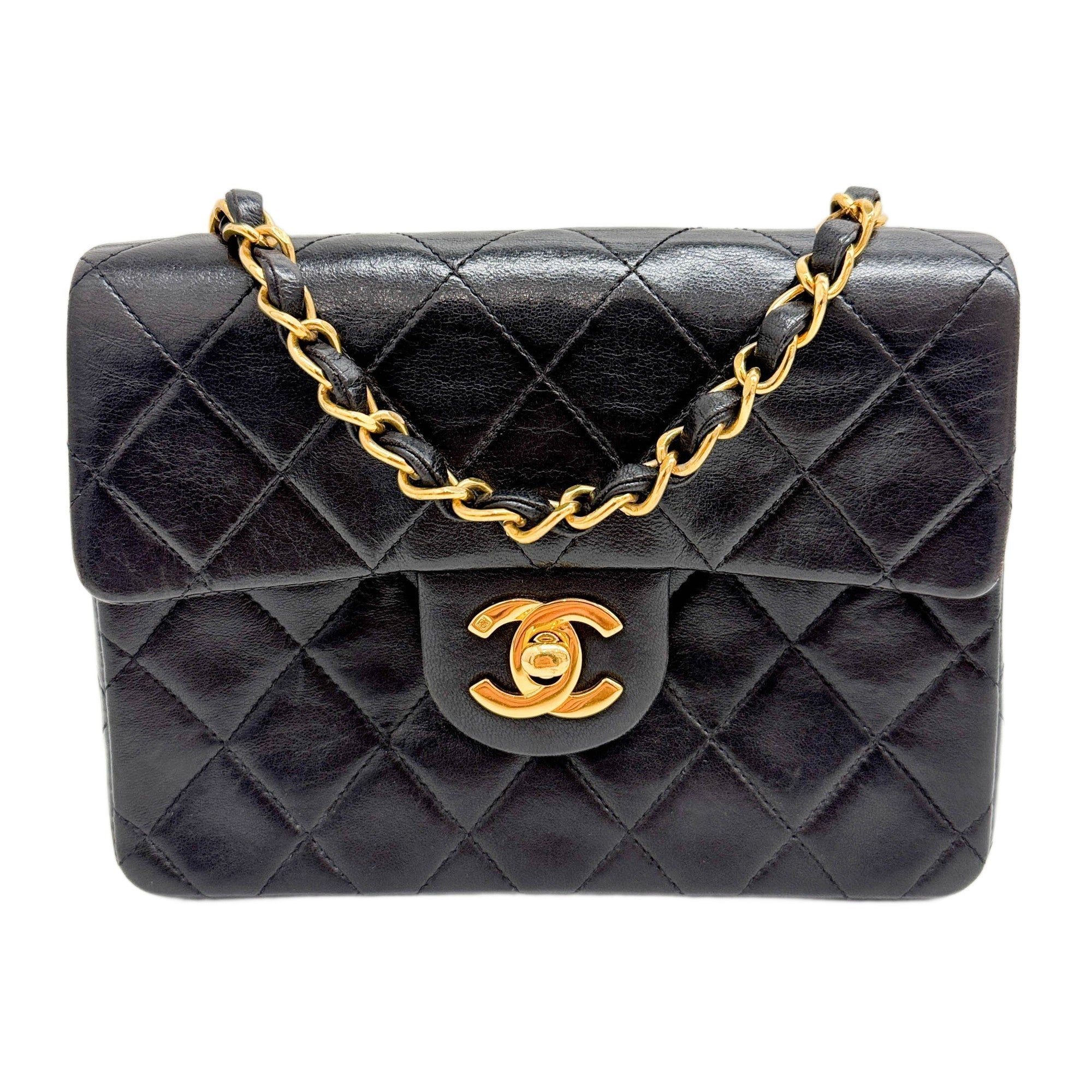 Mini Classic Flap 1994-1996 Matelasse Black Leather Shoulder Bag