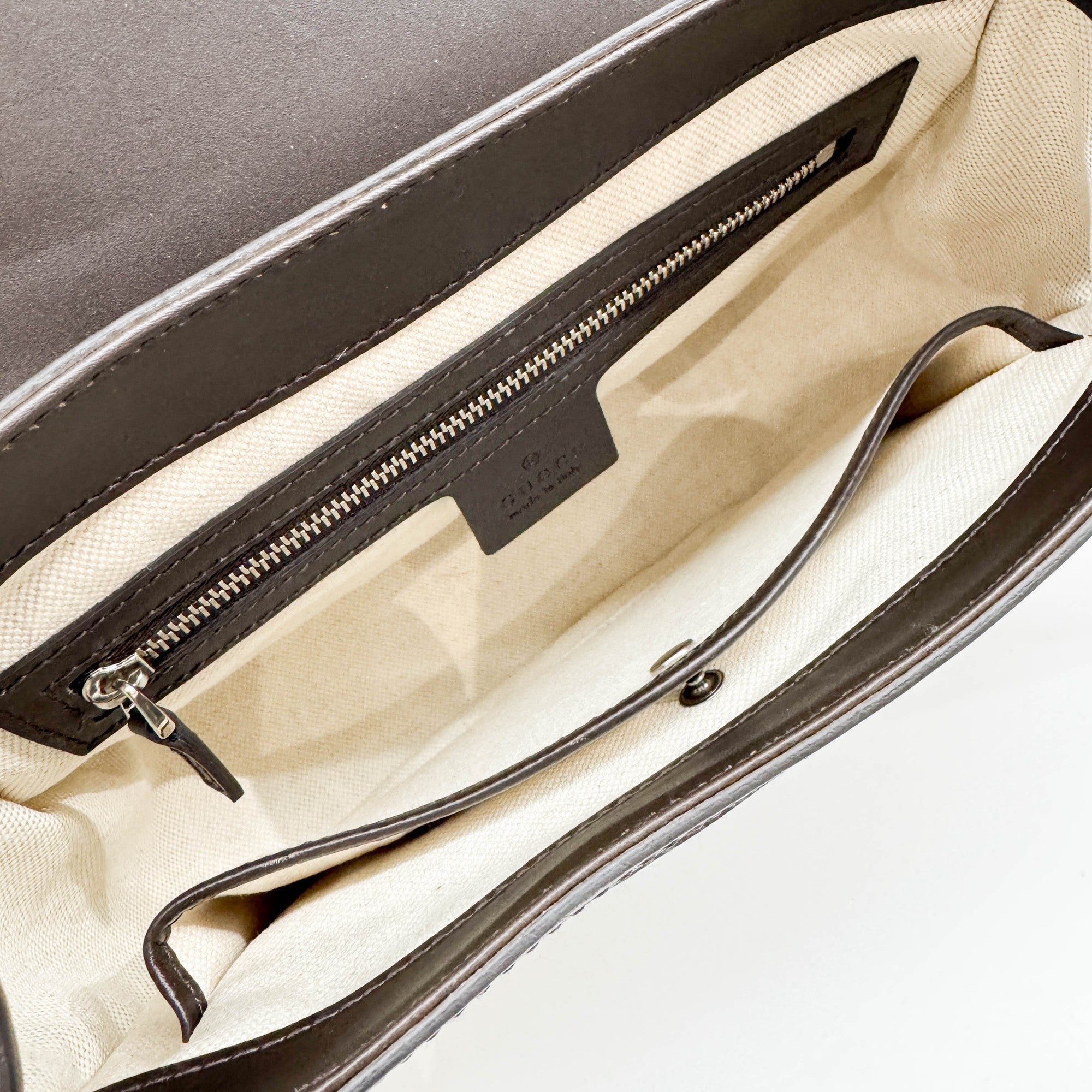 Lady Web Brown Trim Cow Print Pony Hair Shoulder Bag