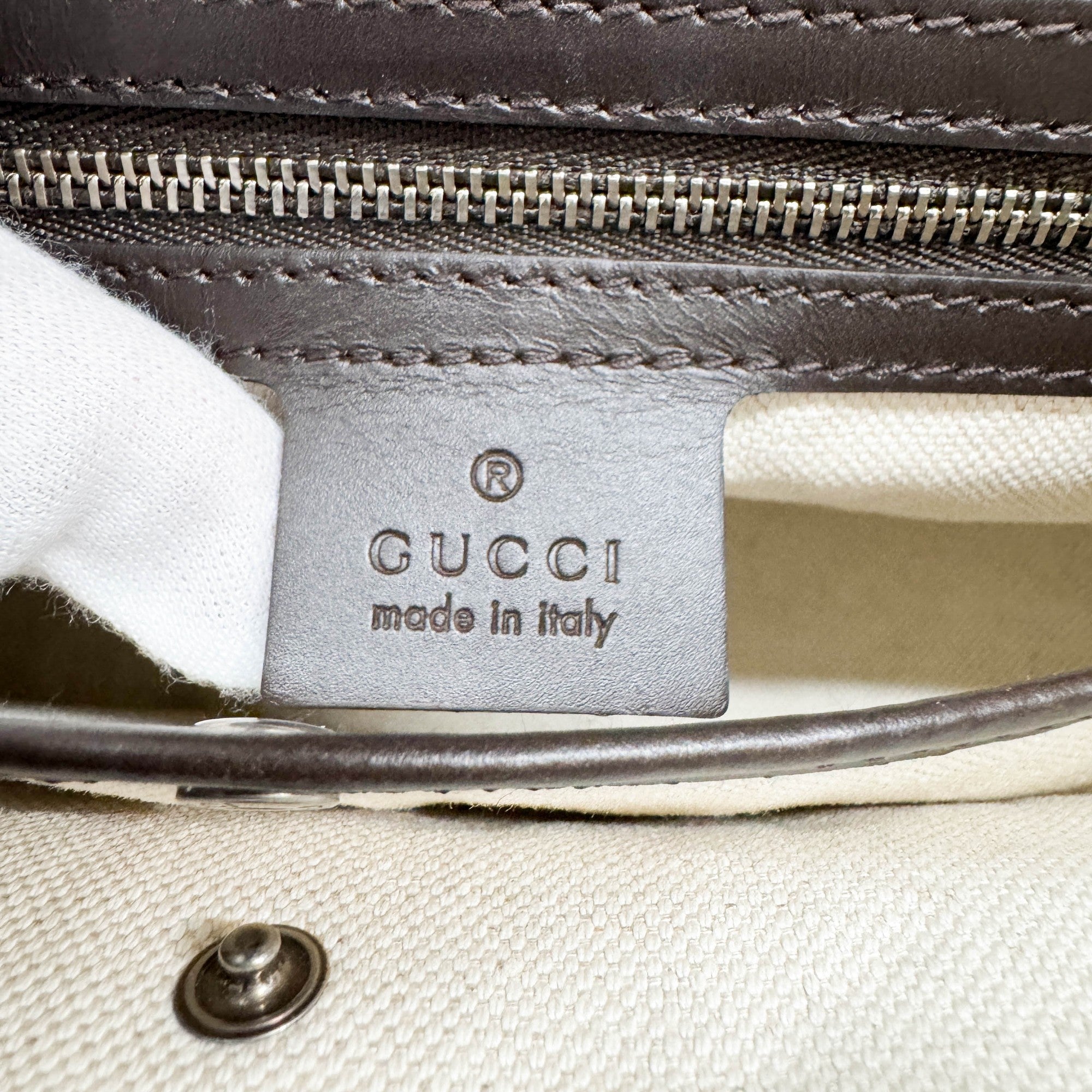 Lady Web Brown Trim Cow Print Pony Hair Shoulder Bag