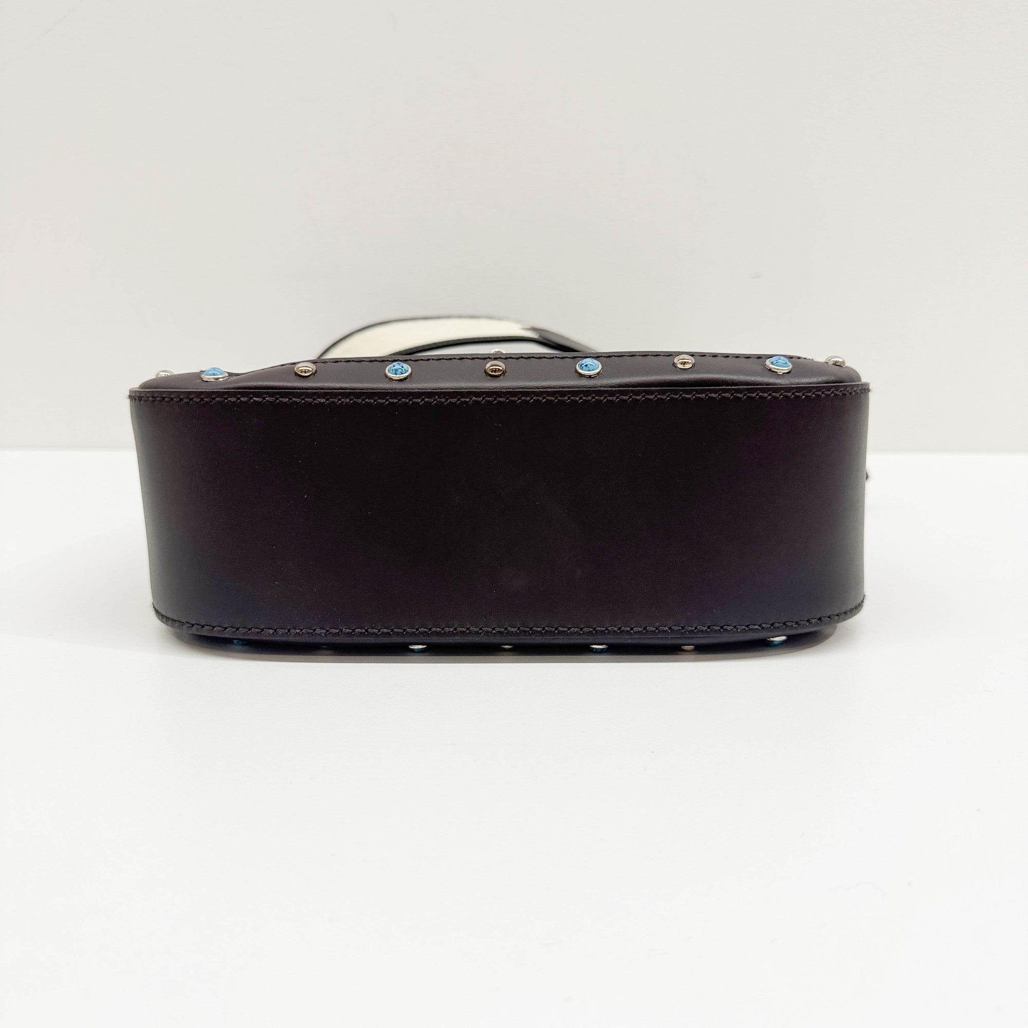 Lady Web Brown Trim Cow Print Pony Hair Shoulder Bag