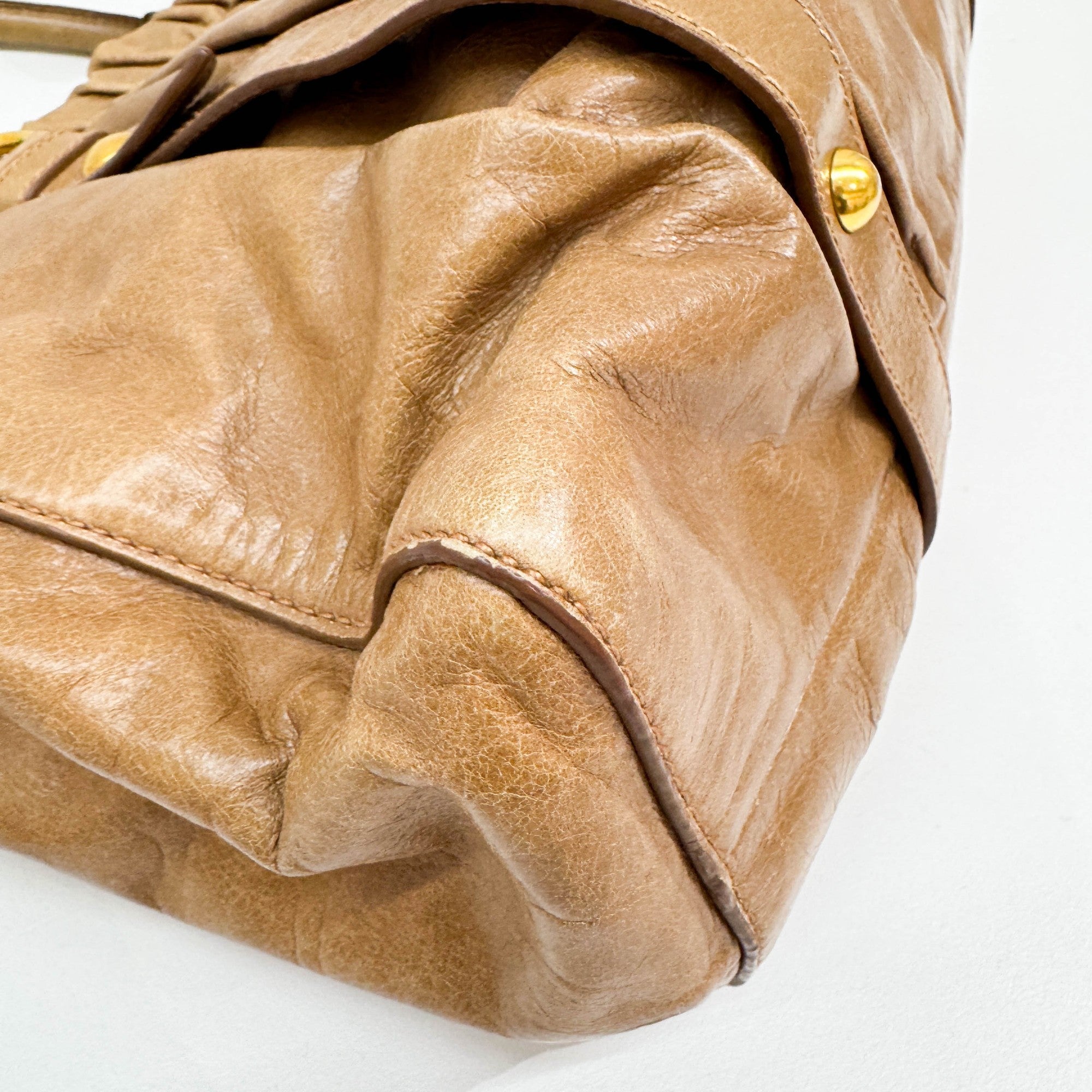 Vitello Brown Leather Two Way Bag