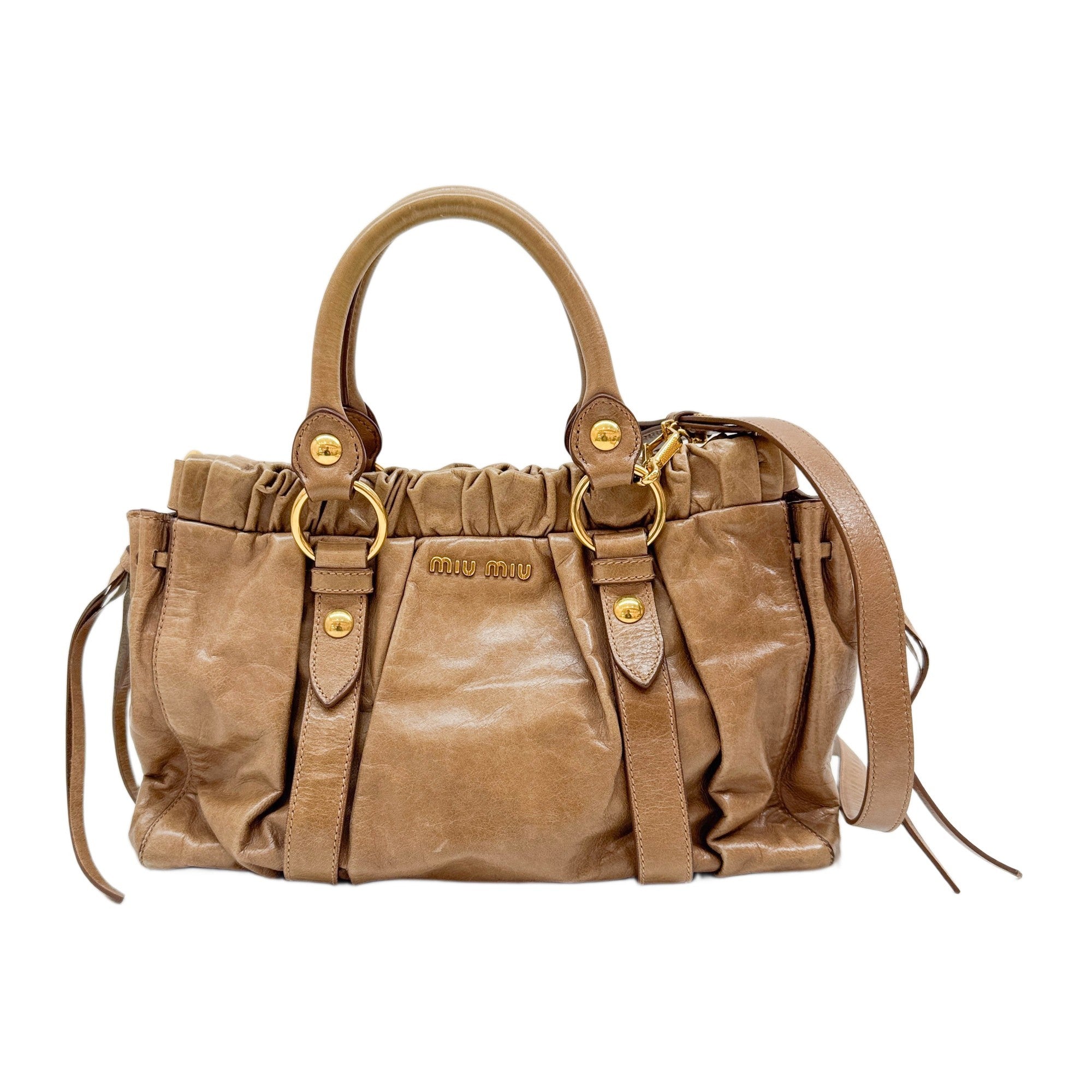 Vitello Brown Leather Two Way Bag