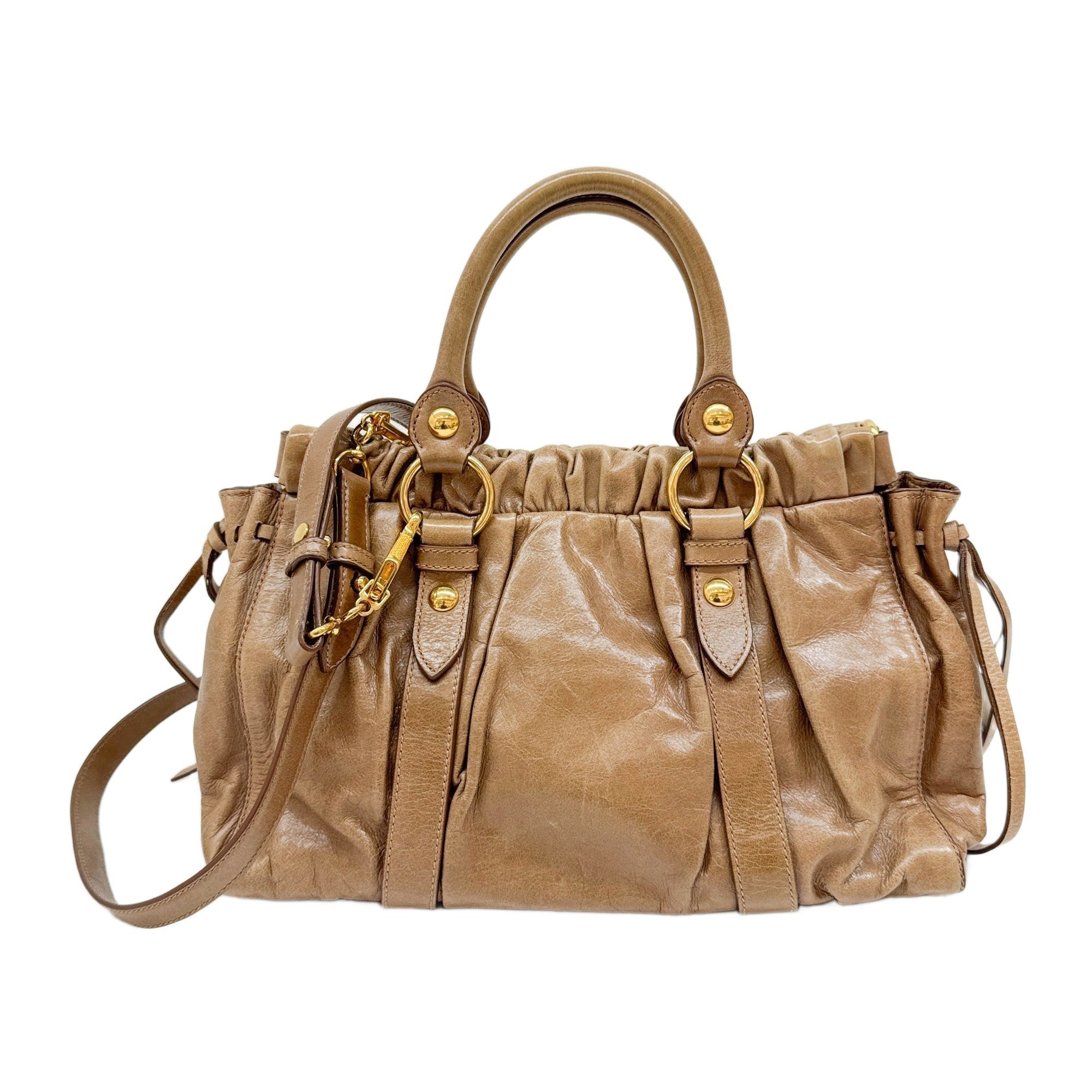 Vitello Brown Leather Two Way Bag