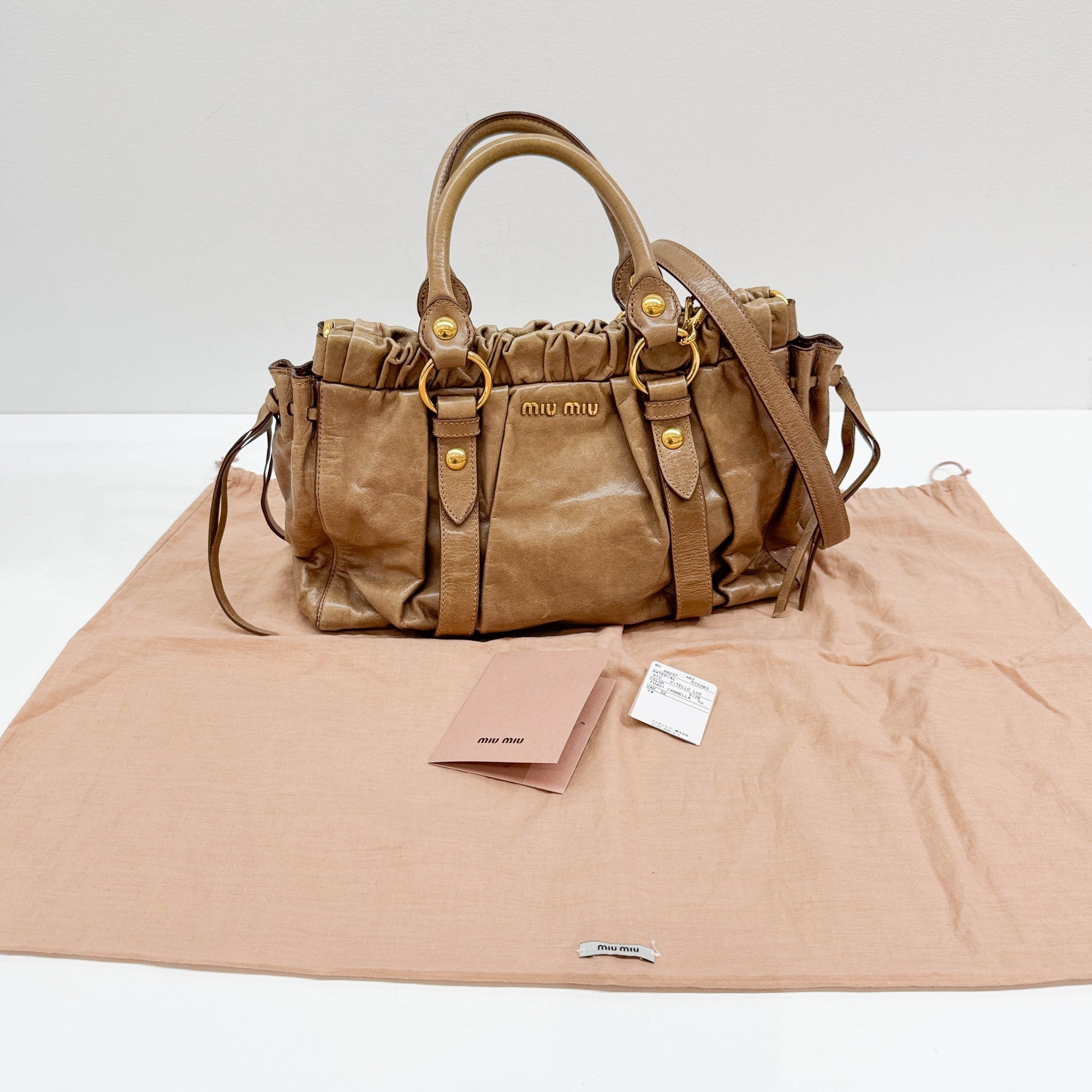 Vitello Brown Leather Two Way Bag