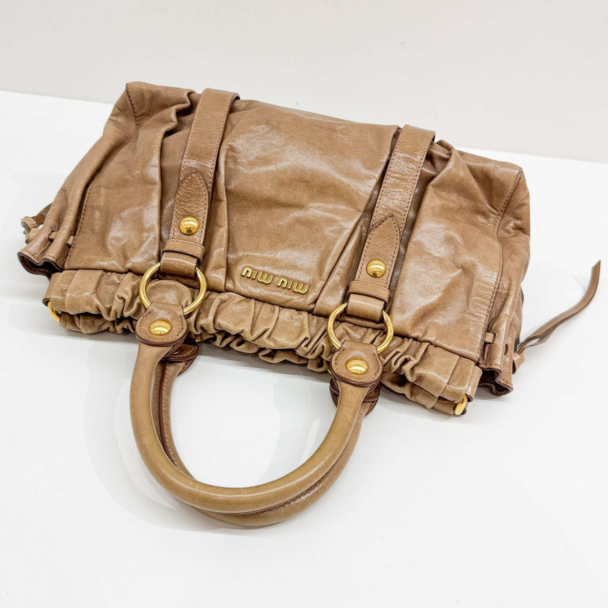 Vitello Brown Leather Two Way Bag