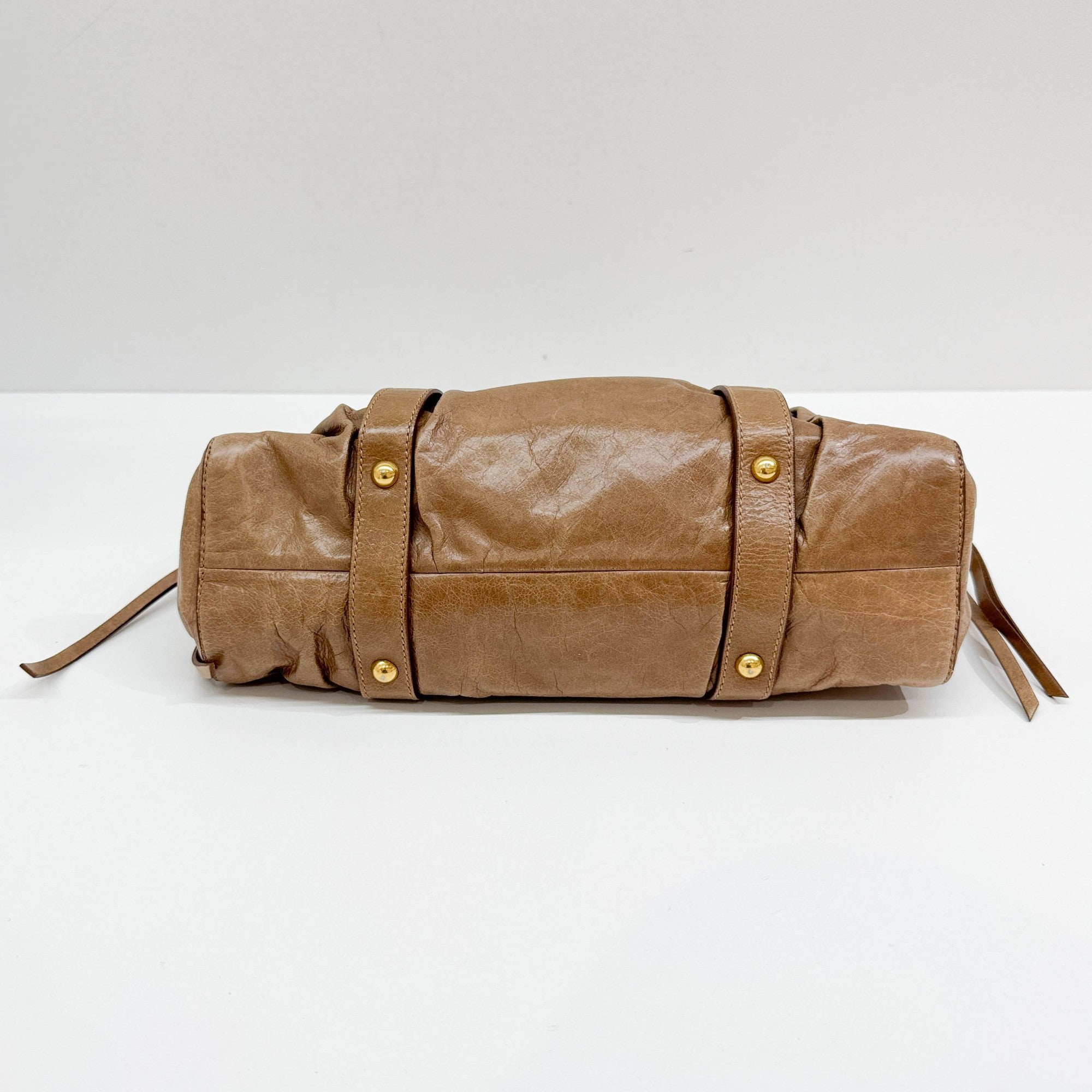Vitello Brown Leather Two Way Bag