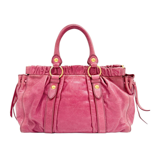 Vitello Pomegranate Pink Leather Two Way Bag