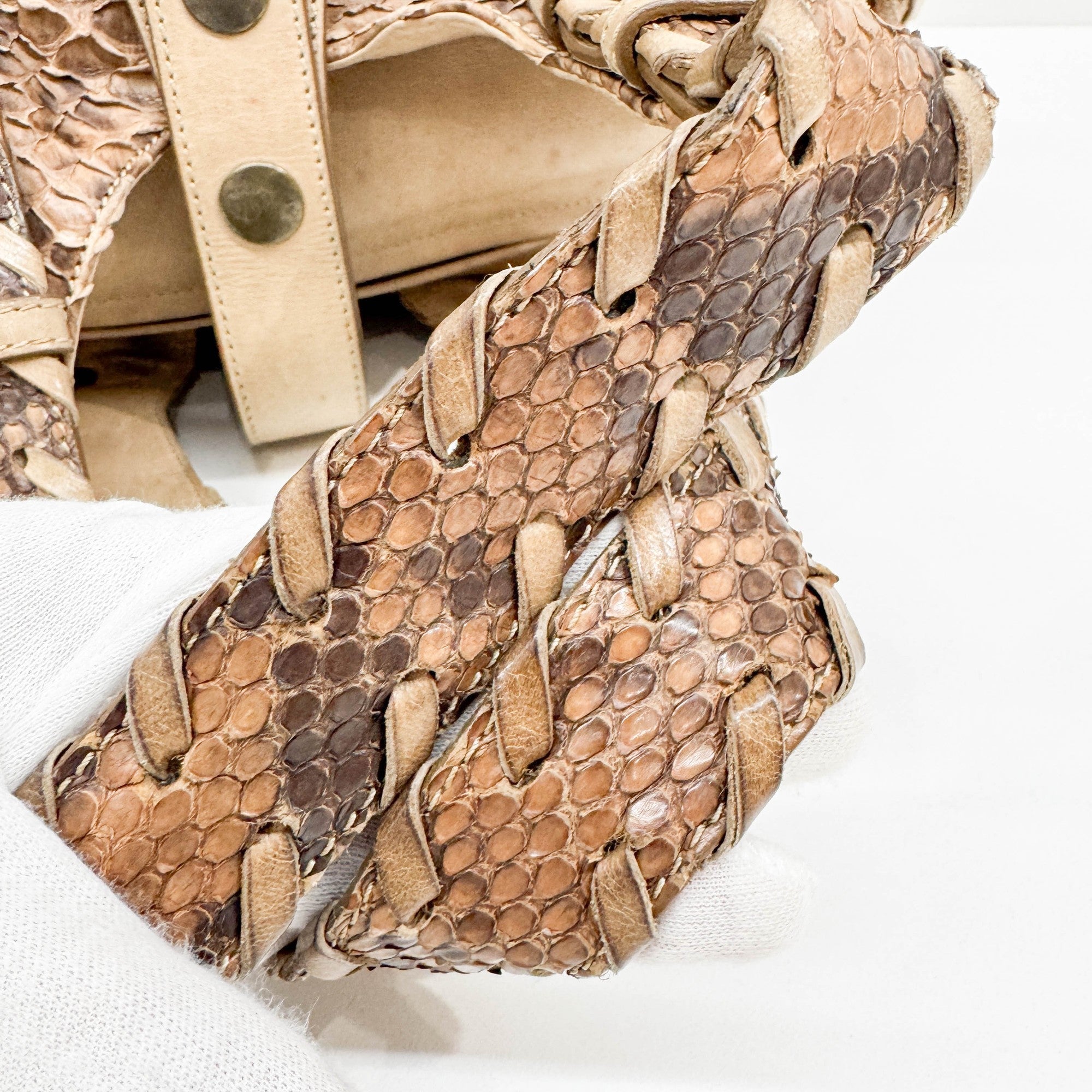 Silverado Brown Python Embossed Leather Shoulder Bag