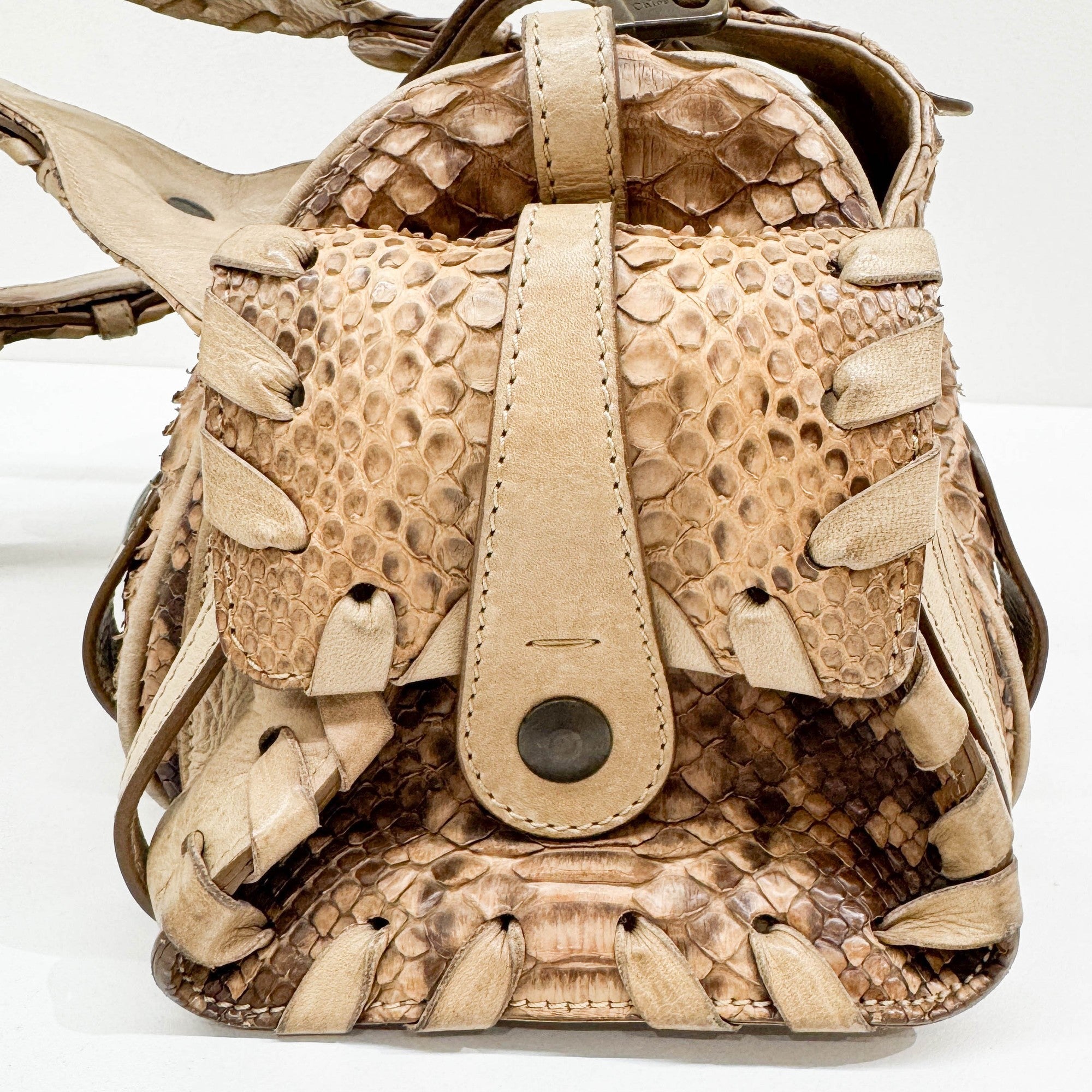 Silverado Brown Python Embossed Leather Shoulder Bag