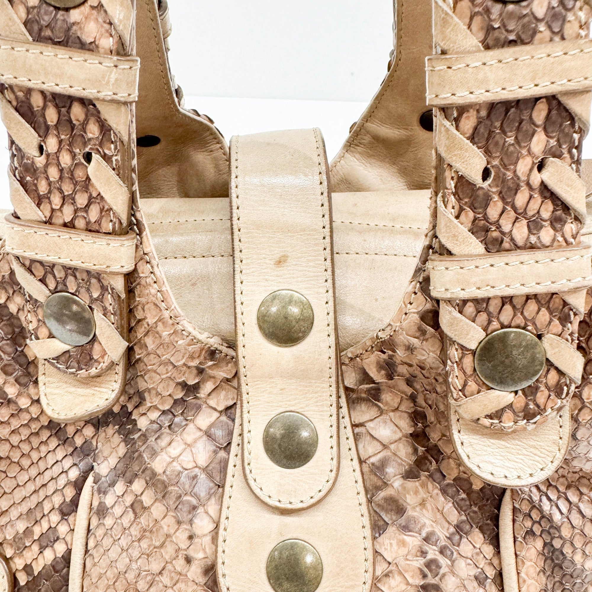 Silverado Brown Python Embossed Leather Shoulder Bag