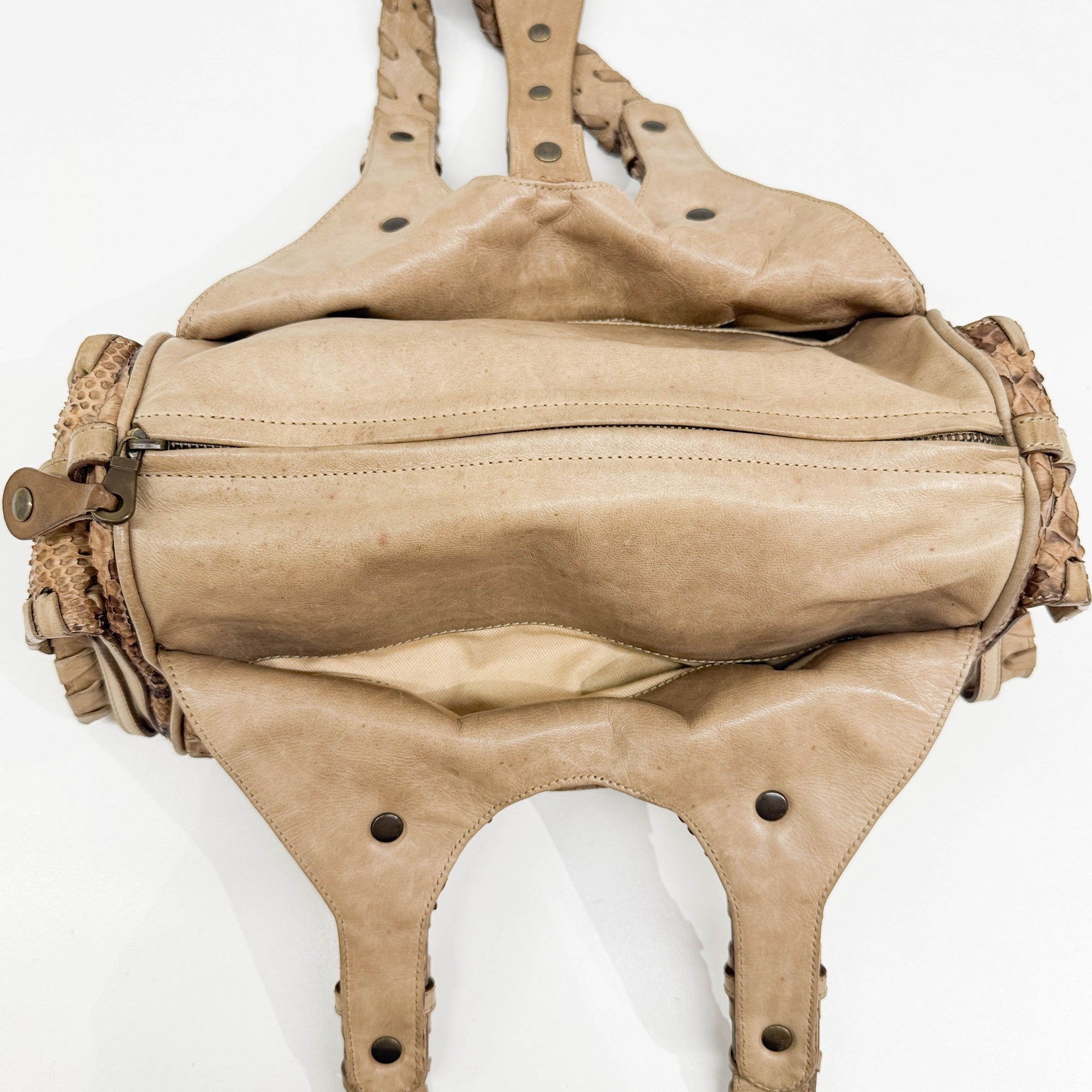 Silverado Brown Python Embossed Leather Shoulder Bag