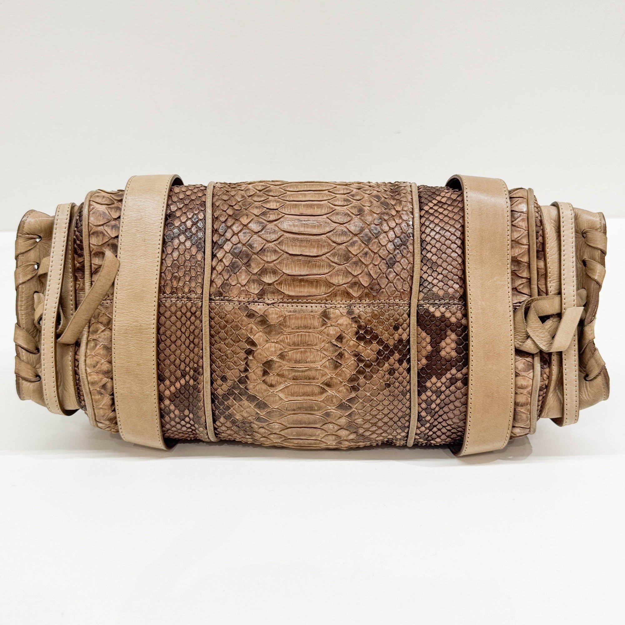 Silverado Brown Python Embossed Leather Shoulder Bag