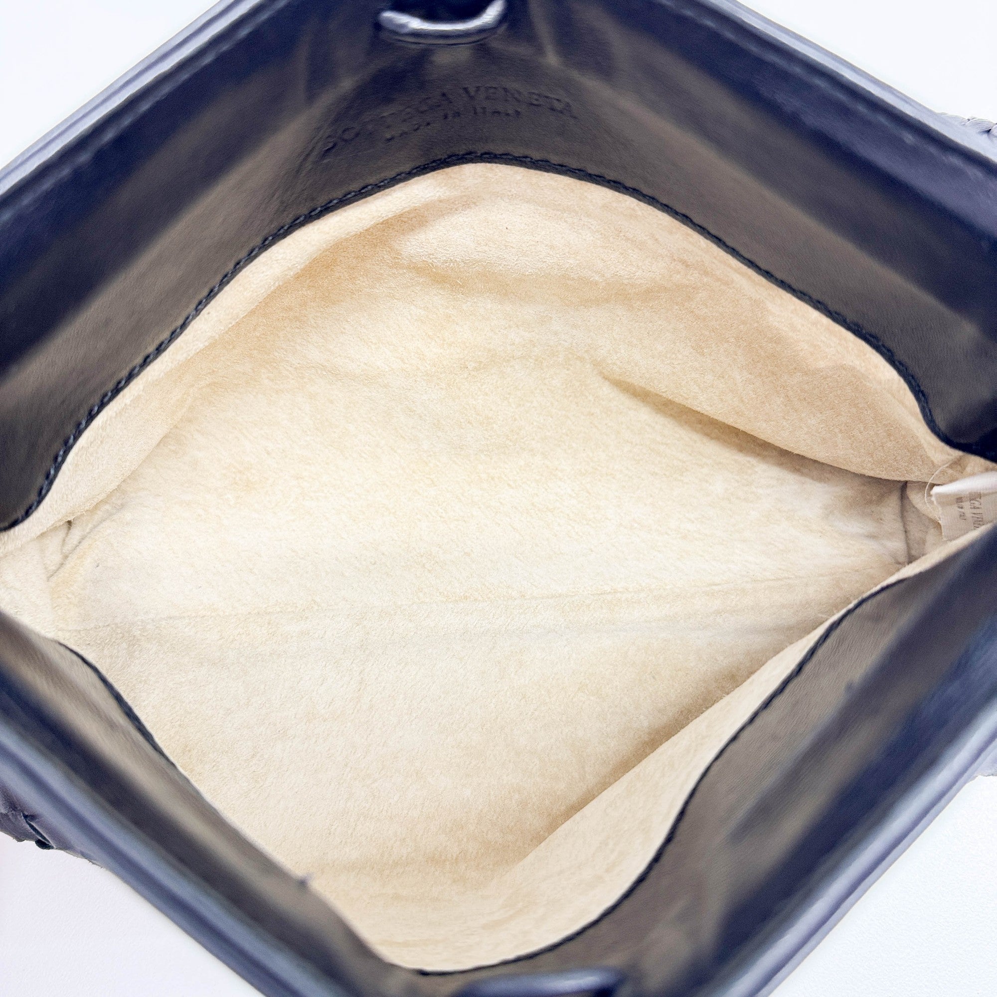 Black Intrecciato Leather Shoulder Bag