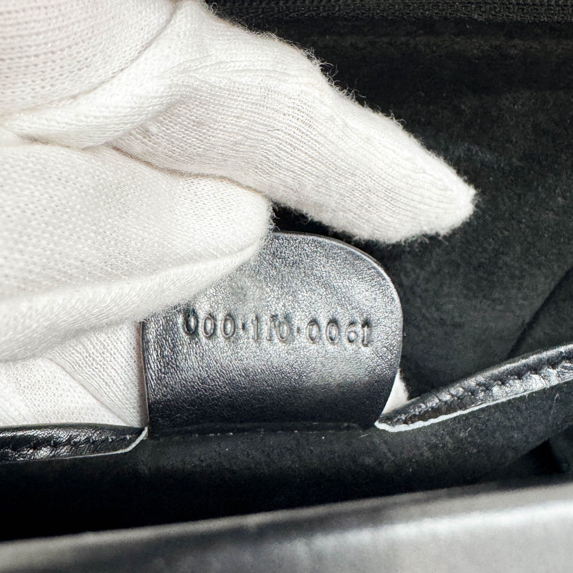 Bamboo Black Leather Hand Bag