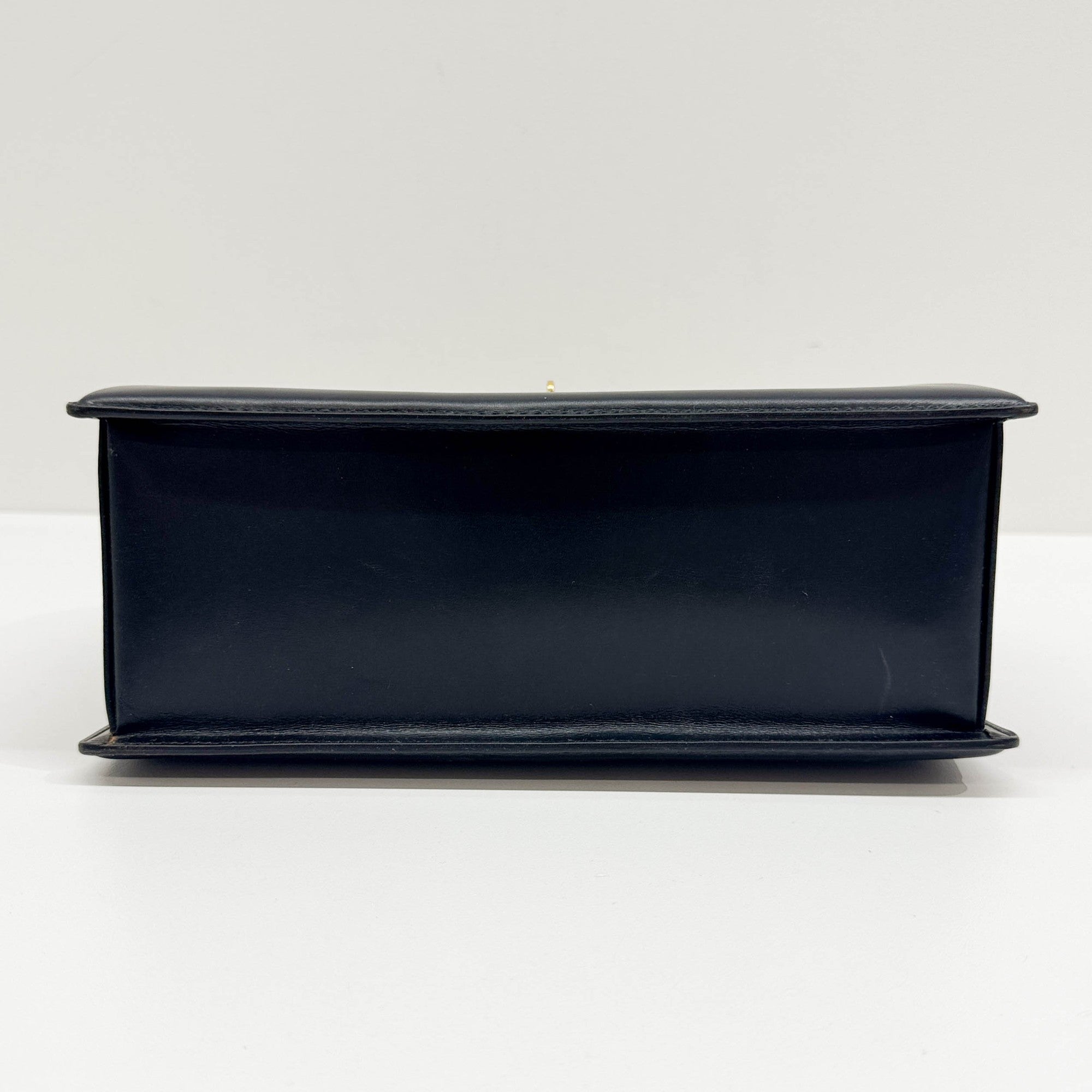 Bamboo Black Leather Hand Bag