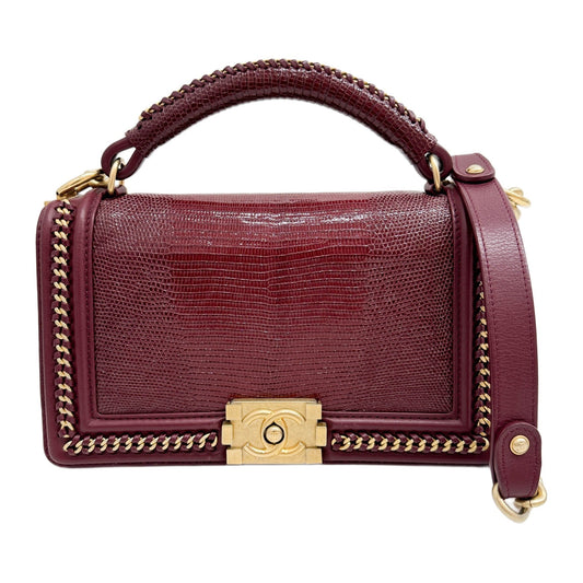 Boy 2018-2019 Maroon Lizard Shoulder/Handbag