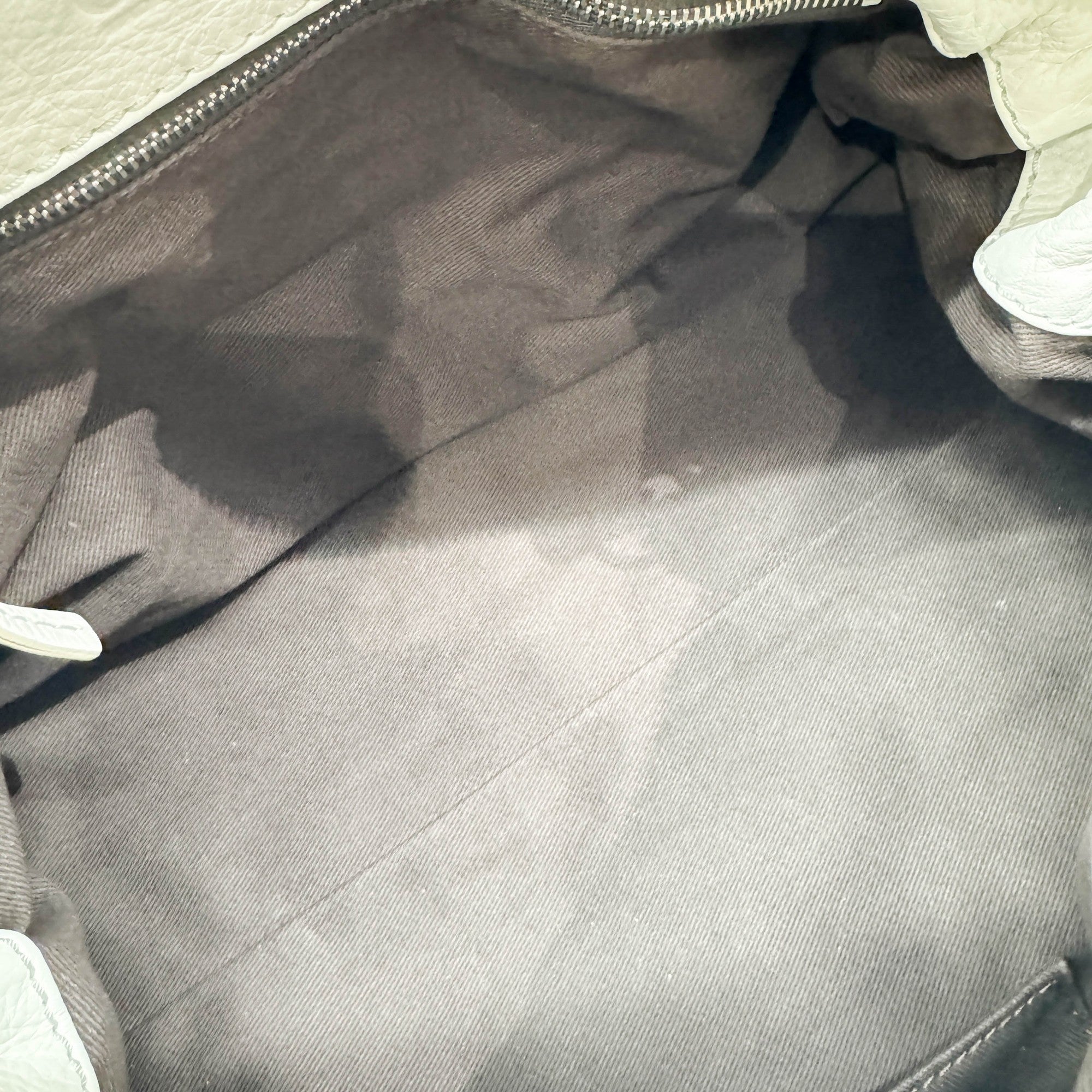 Paddington Silver Hardware White Leather Shoulder Bag