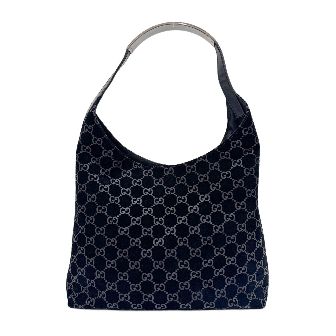 Black GG Suede Hobo Bag