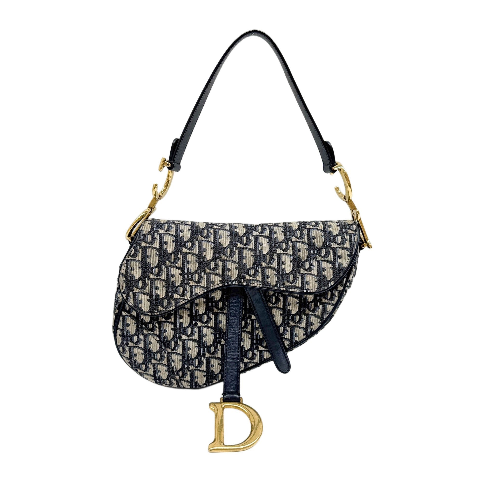 Saddle Beige with Blue Trotter Canvas Shoulder Bag