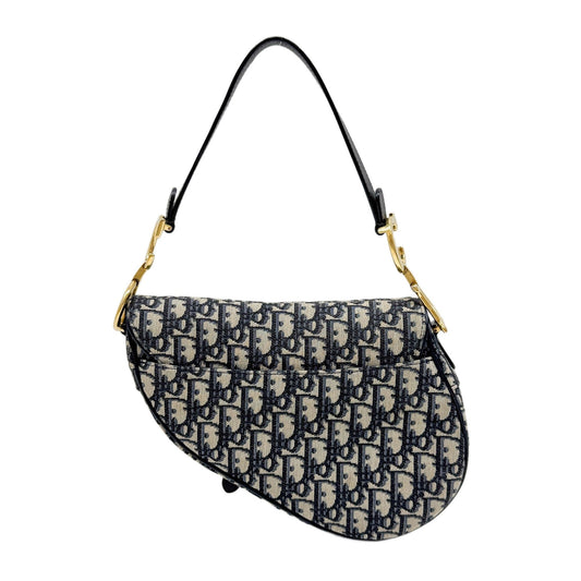 Saddle Beige with Blue Trotter Canvas Shoulder Bag