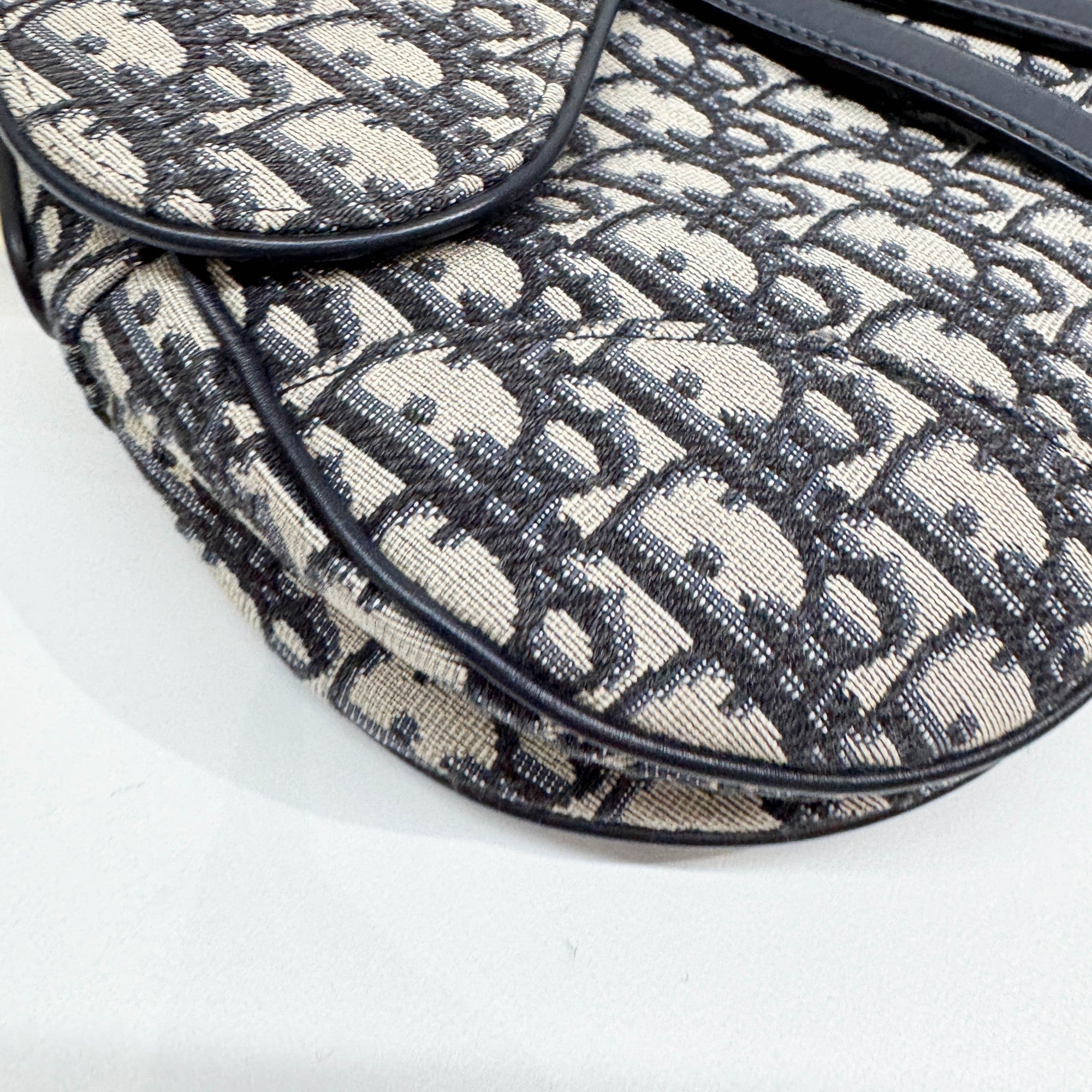 Saddle Beige with Blue Trotter Canvas Shoulder Bag