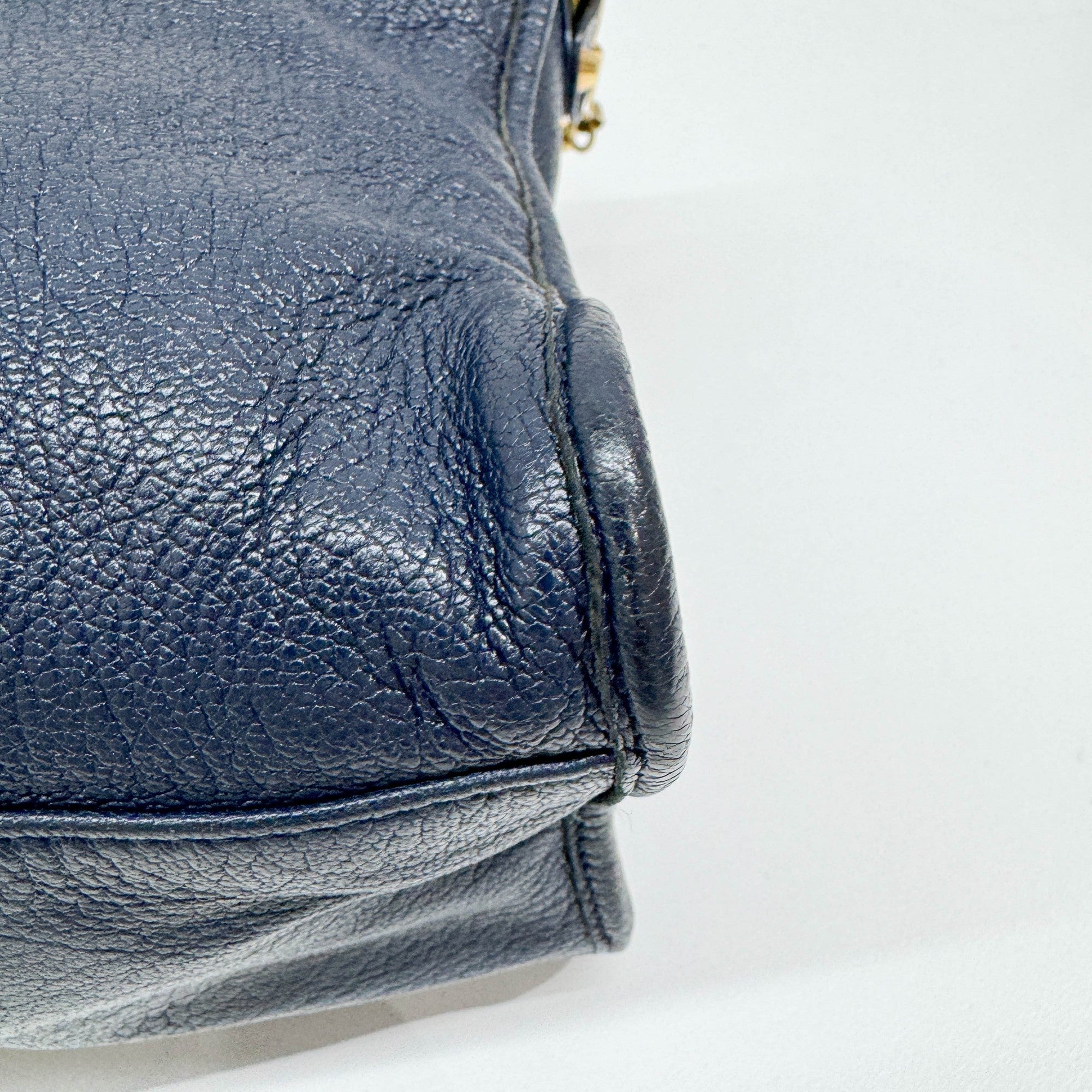 The City Navy Leather Two Way Bag