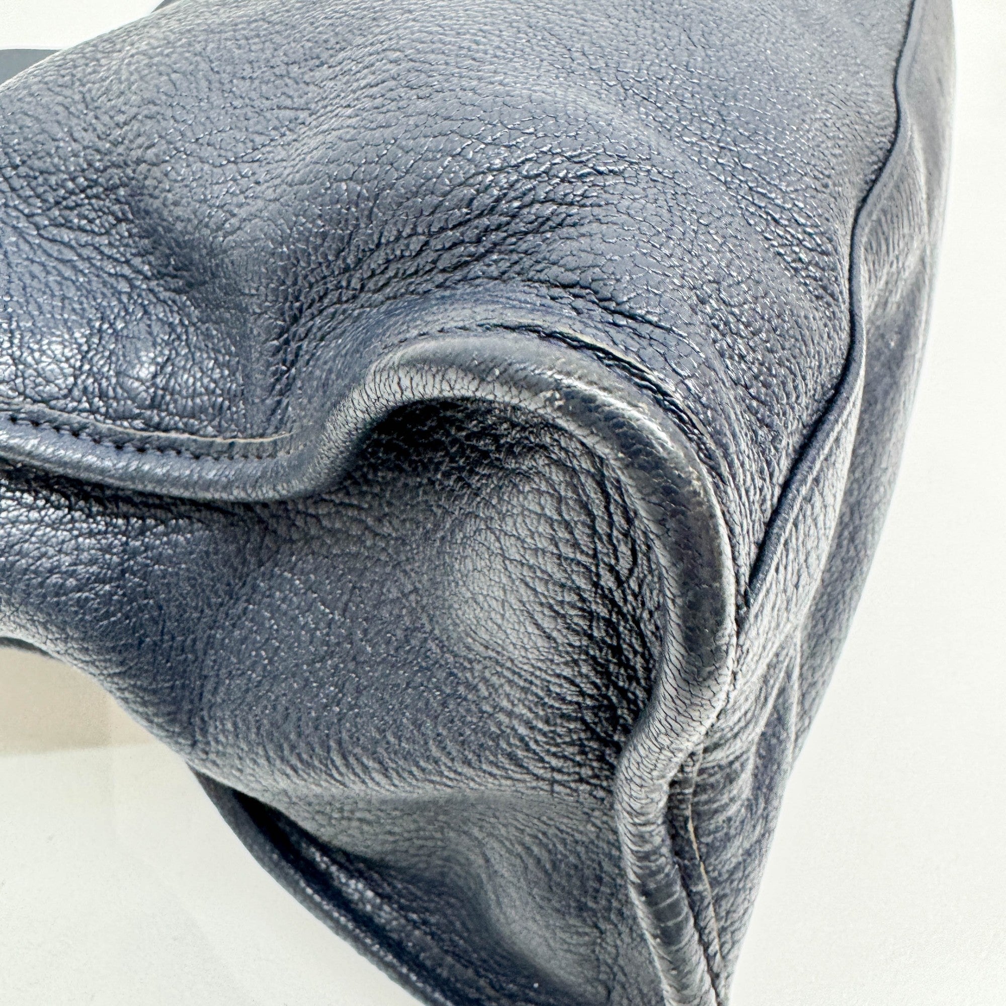 The City Navy Leather Two Way Bag